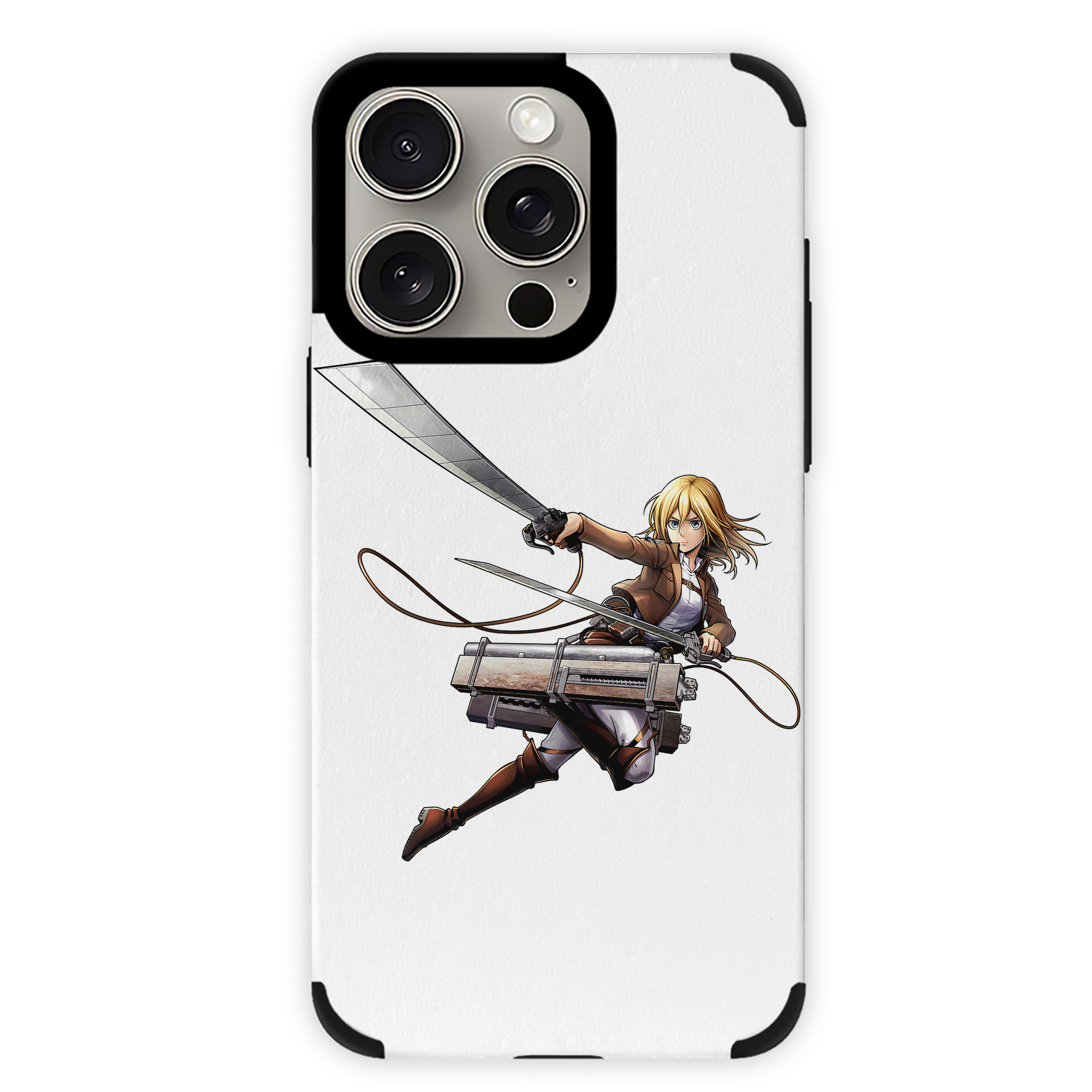 （画像用） 進撃の巨人 クリスタ·レンズ Attack on Titan Christa Lenz 【iPhone15ProMax対応】 PUレザー スマホケース 耐衝撃＆黄変防止