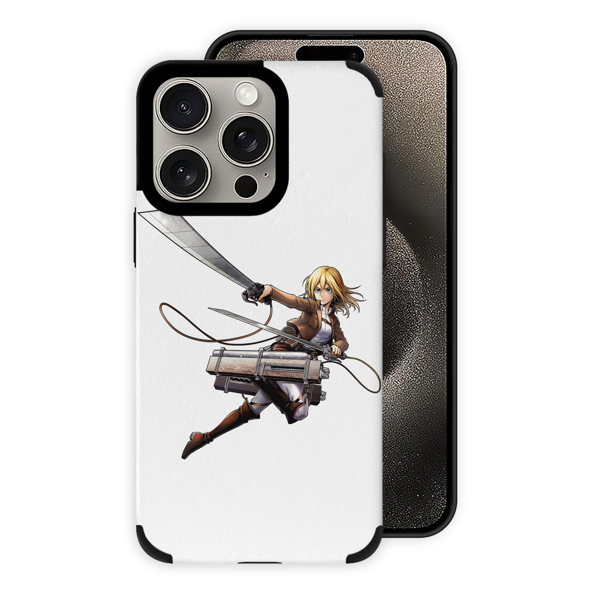 （画像用） 進撃の巨人 クリスタ·レンズ Attack on Titan Christa Lenz 【iPhone15ProMax対応】 PUレザー スマホケース 耐衝撃＆黄変防止