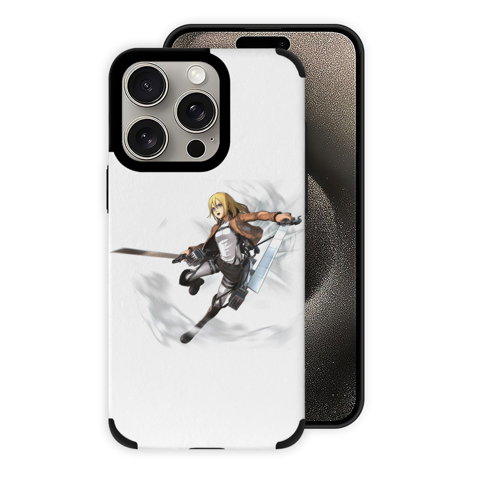 （画像用） 進撃の巨人 クリスタ·レンズ Attack on Titan Christa Lenz 【iPhone15ProMax対応】 PUレザー スマホケース 耐衝撃＆黄変防止