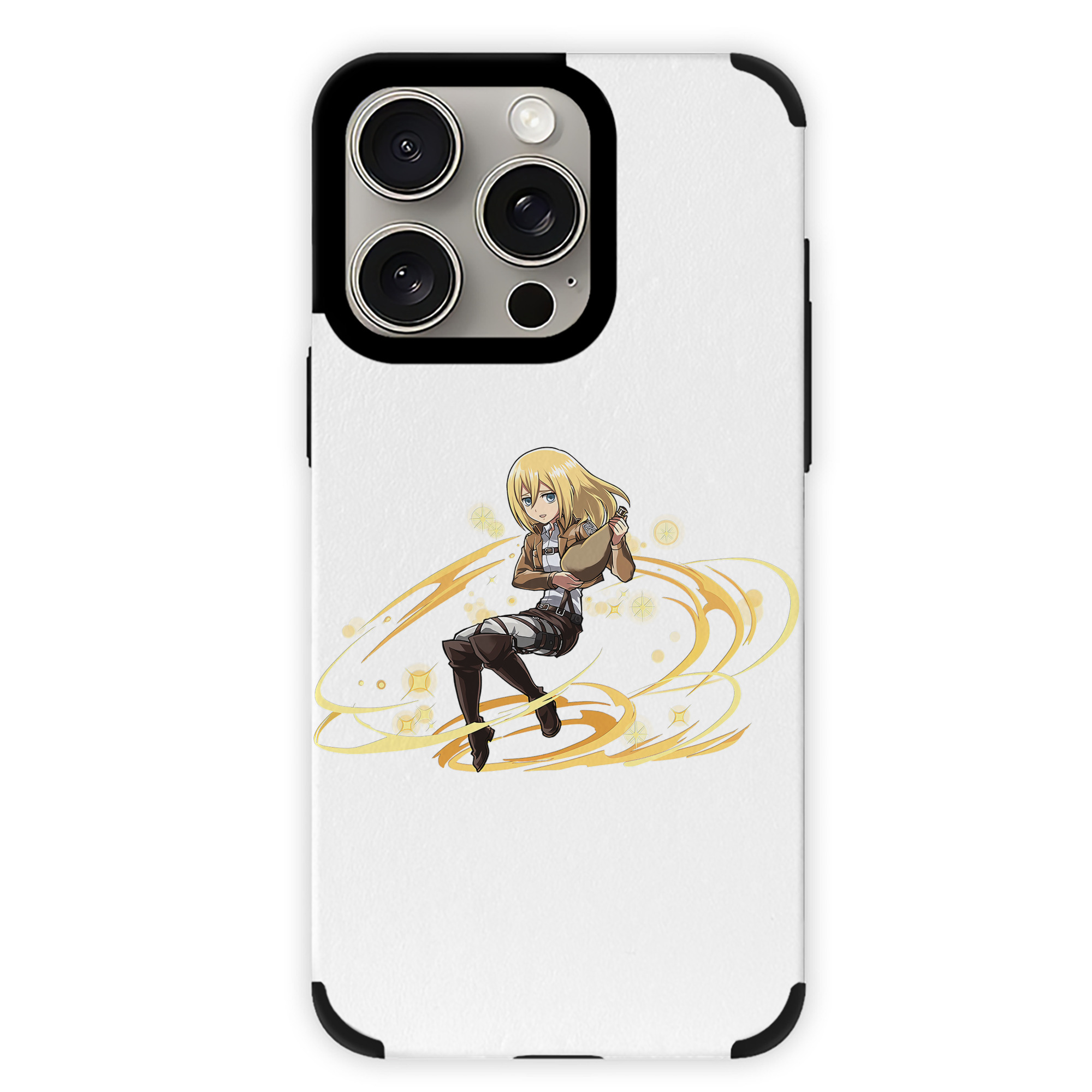 （画像用） 進撃の巨人 クリスタ·レンズ Attack on Titan Christa Lenz 【iPhone15ProMax対応】 PUレザー スマホケース 耐衝撃＆黄変防止