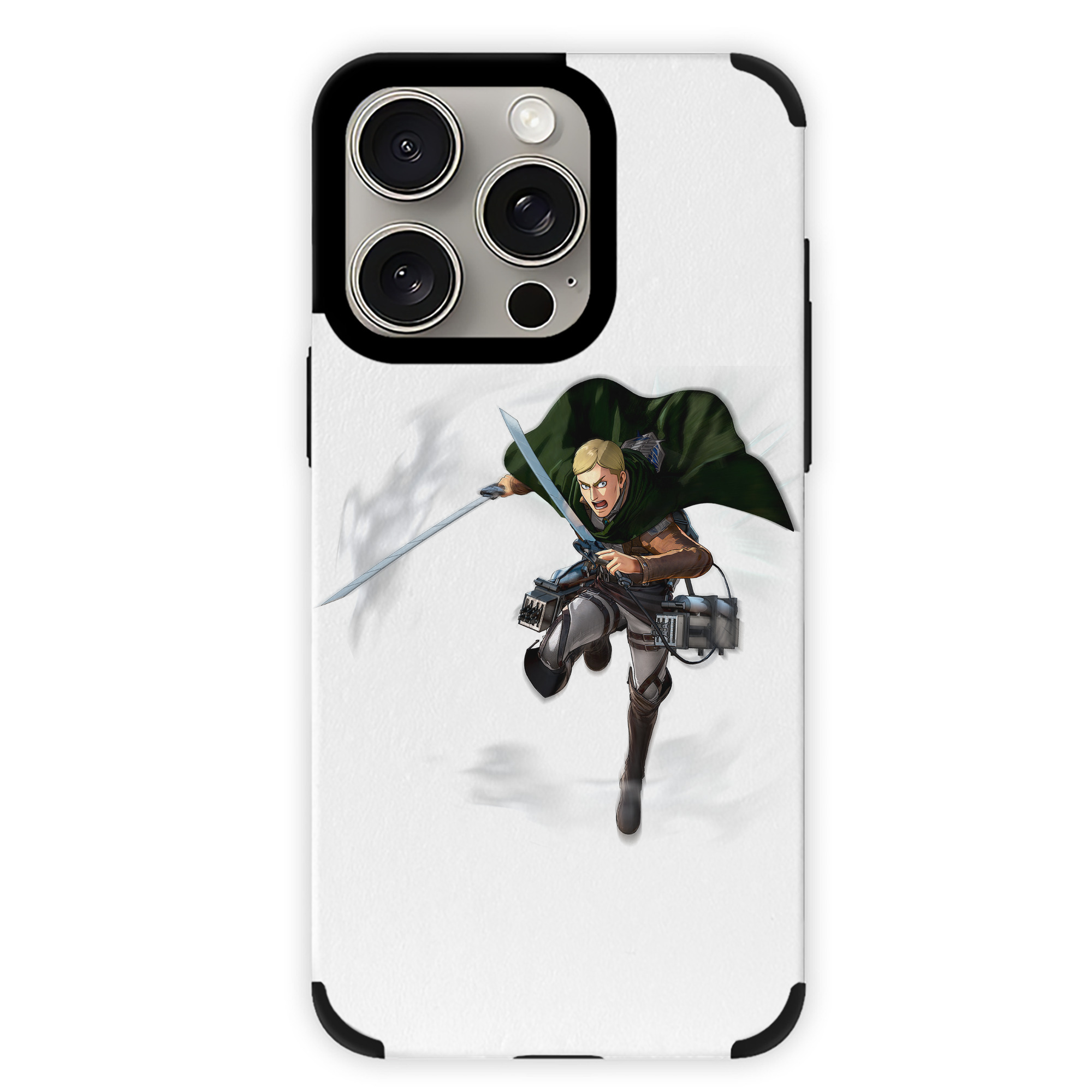 （画像用） 進撃の巨人 エルヴィン・スミス Attack on Titan Erwin Smith 【iPhone15ProMax対応】 PUレザー スマホケース 耐衝撃＆黄変防止
