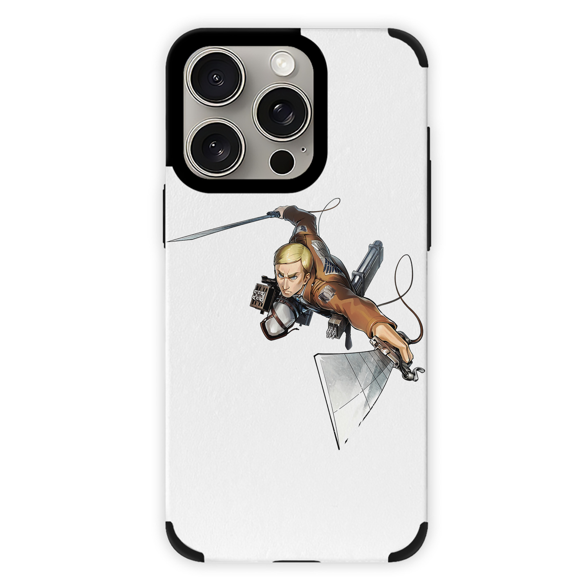 （画像用） 進撃の巨人 エルヴィン・スミス Attack on Titan Erwin Smith 【iPhone15ProMax対応】 PUレザー スマホケース 耐衝撃＆黄変防止