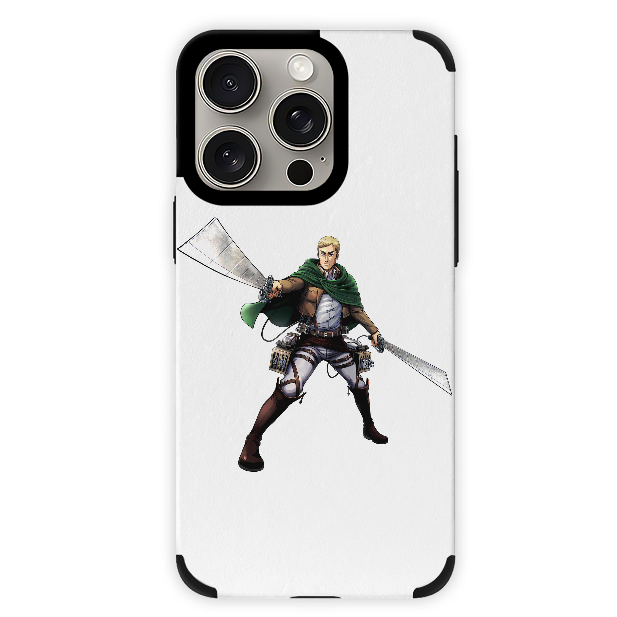 （画像用） 進撃の巨人 エルヴィン・スミス Attack on Titan Erwin Smith 【iPhone15ProMax対応】 PUレザー スマホケース 耐衝撃＆黄変防止