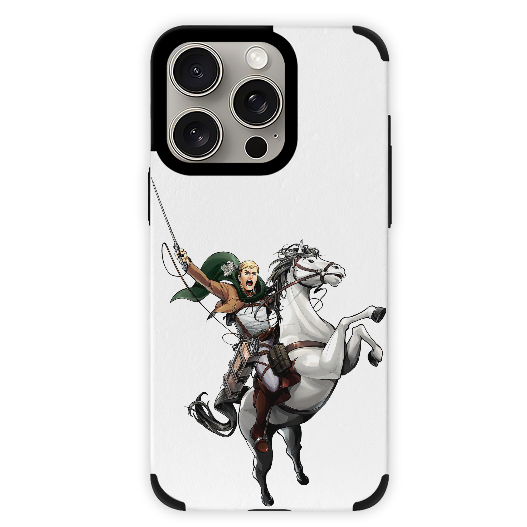 （画像用） 進撃の巨人 エルヴィン・スミス Attack on Titan Erwin Smith 【iPhone15ProMax対応】 PUレザー スマホケース 耐衝撃＆黄変防止