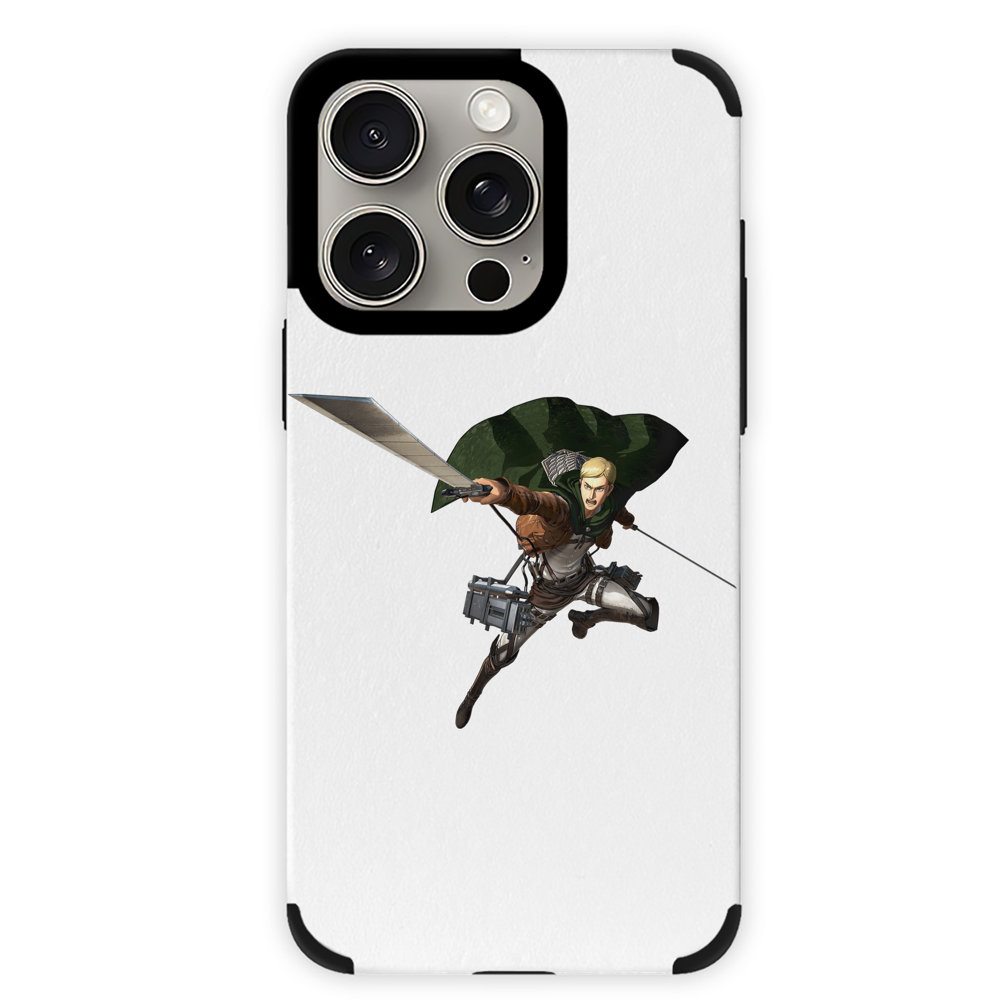 （画像用） 進撃の巨人 エルヴィン・スミス Attack on Titan Erwin Smith 【iPhone15ProMax対応】 PUレザー スマホケース 耐衝撃＆黄変防止