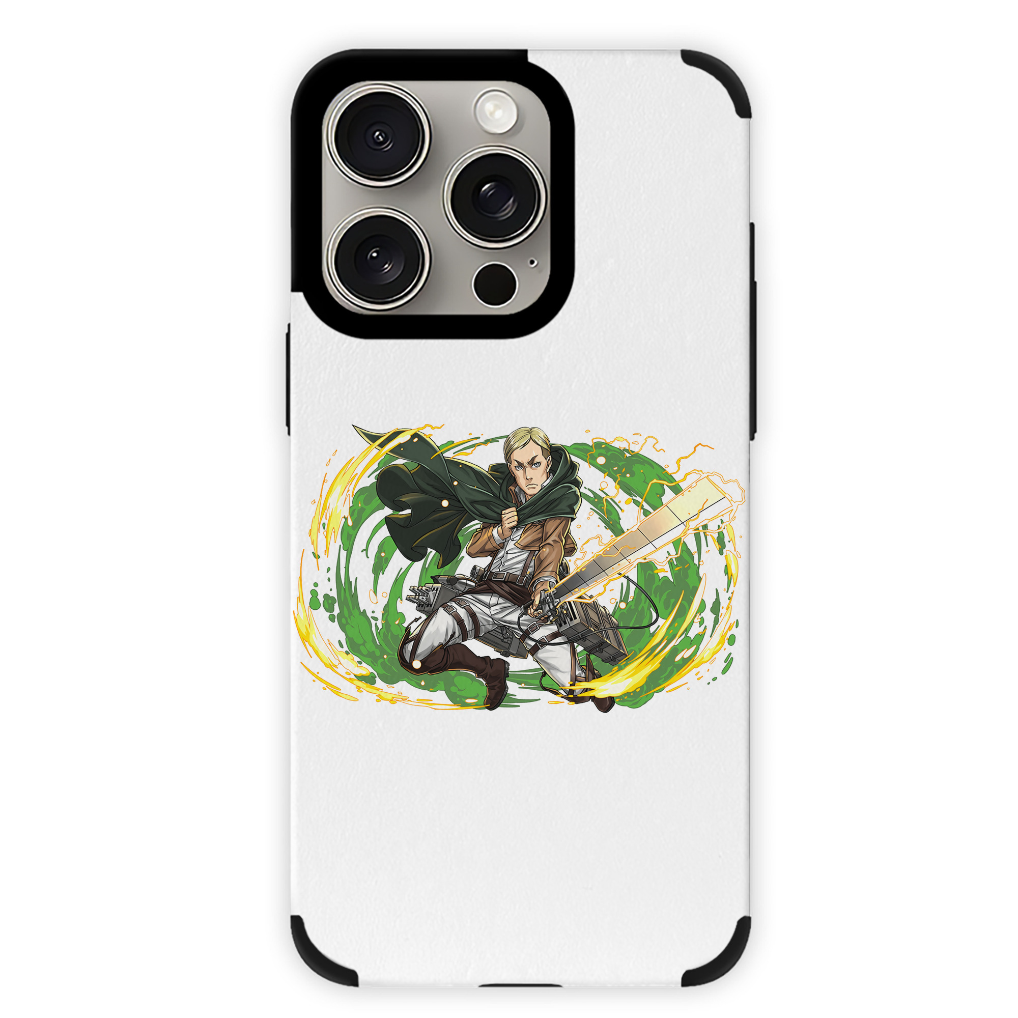 （画像用） 進撃の巨人 エルヴィン・スミス Attack on Titan Erwin Smith 【iPhone15ProMax対応】 PUレザー スマホケース 耐衝撃＆黄変防止