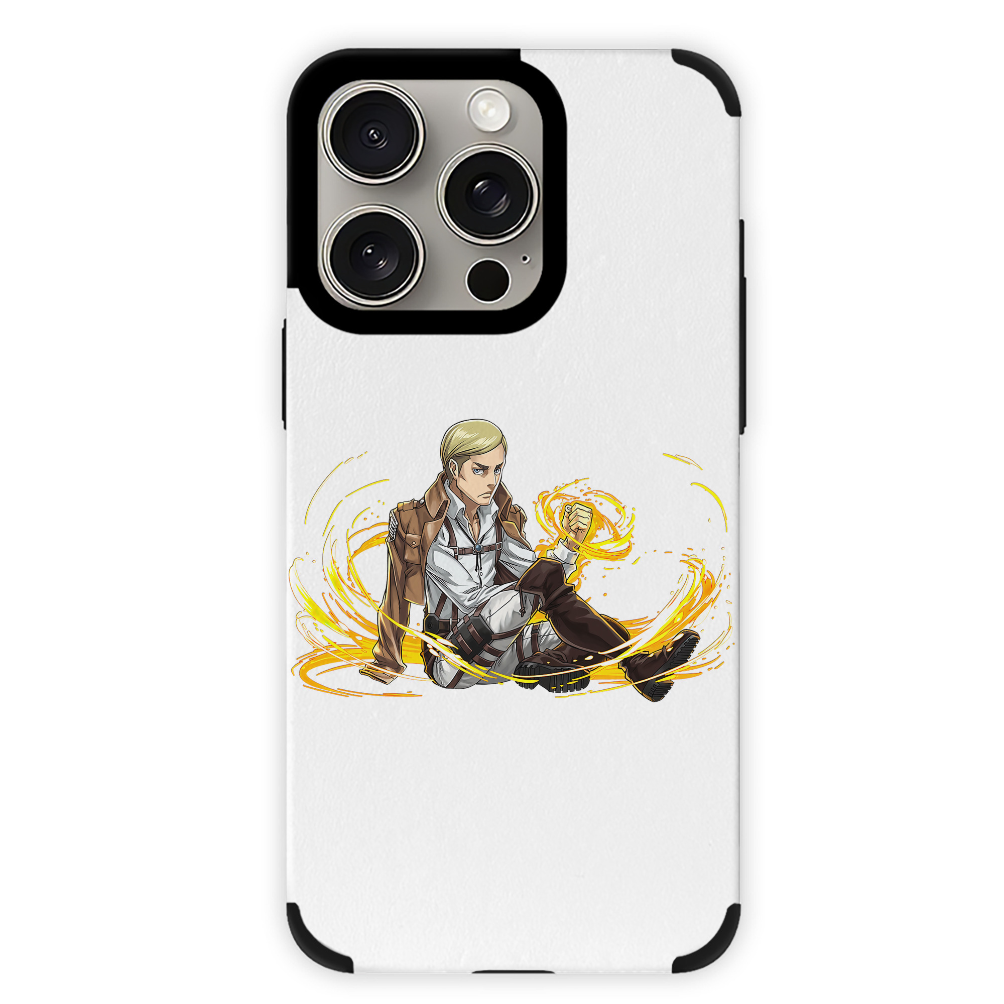 （画像用） 進撃の巨人 エルヴィン・スミス Attack on Titan Erwin Smith 【iPhone15ProMax対応】 PUレザー スマホケース 耐衝撃＆黄変防止