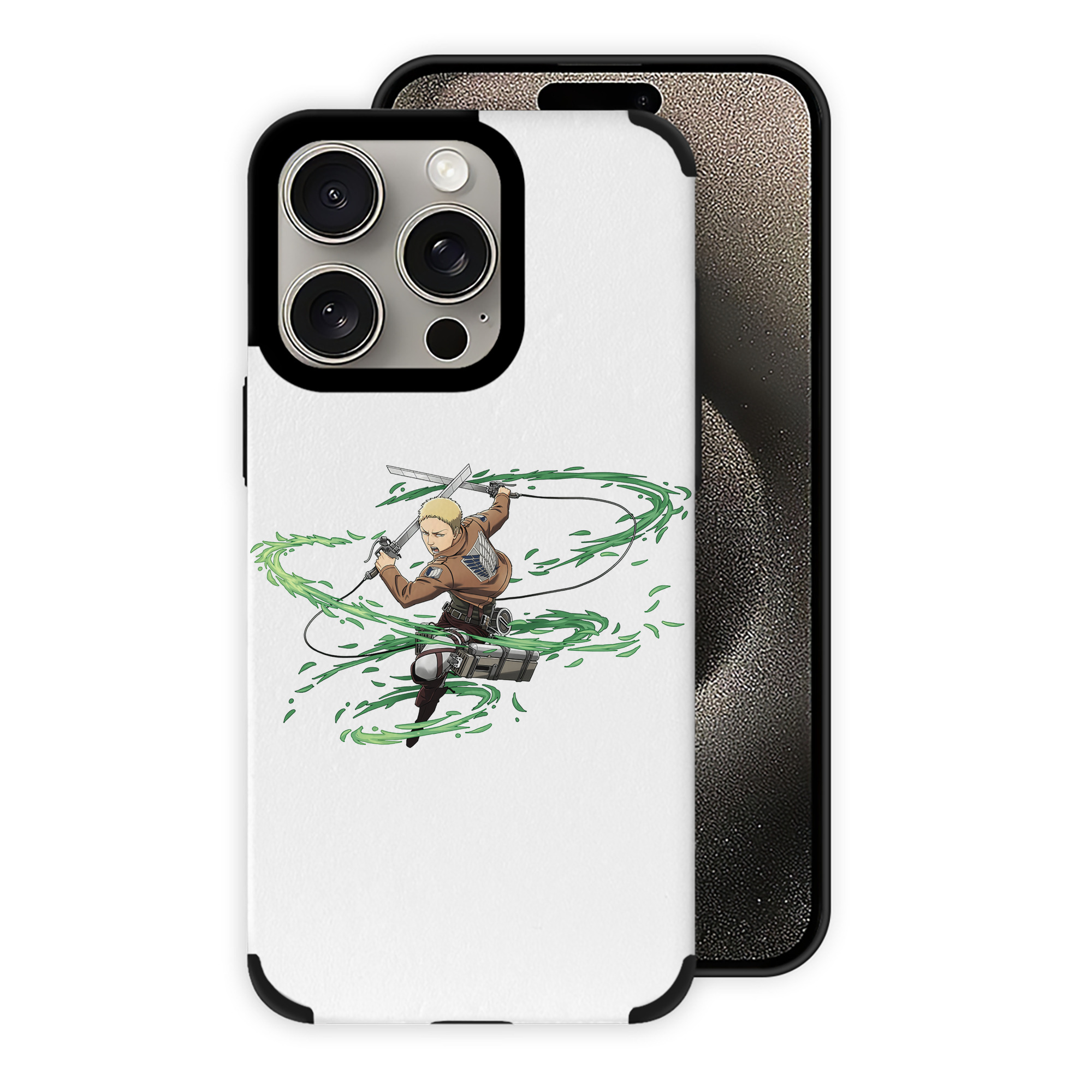 （画像用） 進撃の巨人 ライナー・ブラウン Attack on Titan Reiner Braun 【iPhone15ProMax対応】 PUレザー スマホケース 耐衝撃＆黄変防止