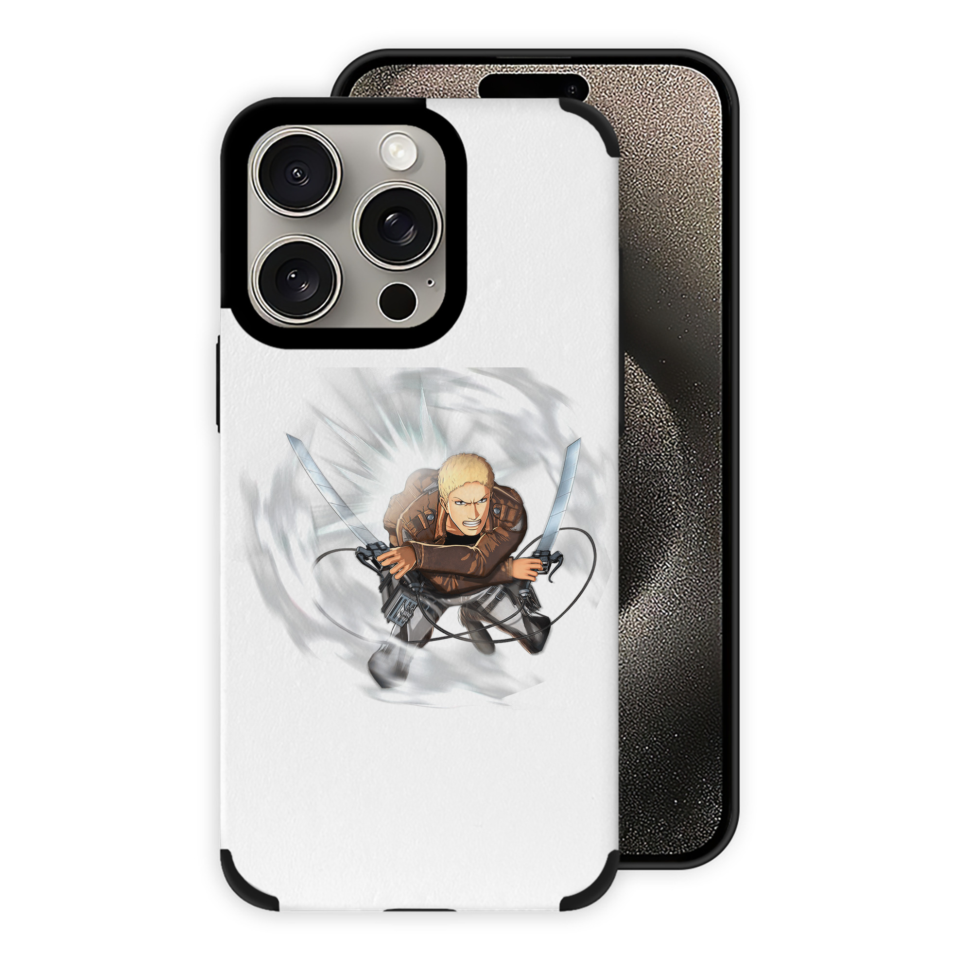 （画像用） 進撃の巨人 ライナー・ブラウン Attack on Titan Reiner Braun 【iPhone15ProMax対応】 PUレザー スマホケース 耐衝撃＆黄変防止