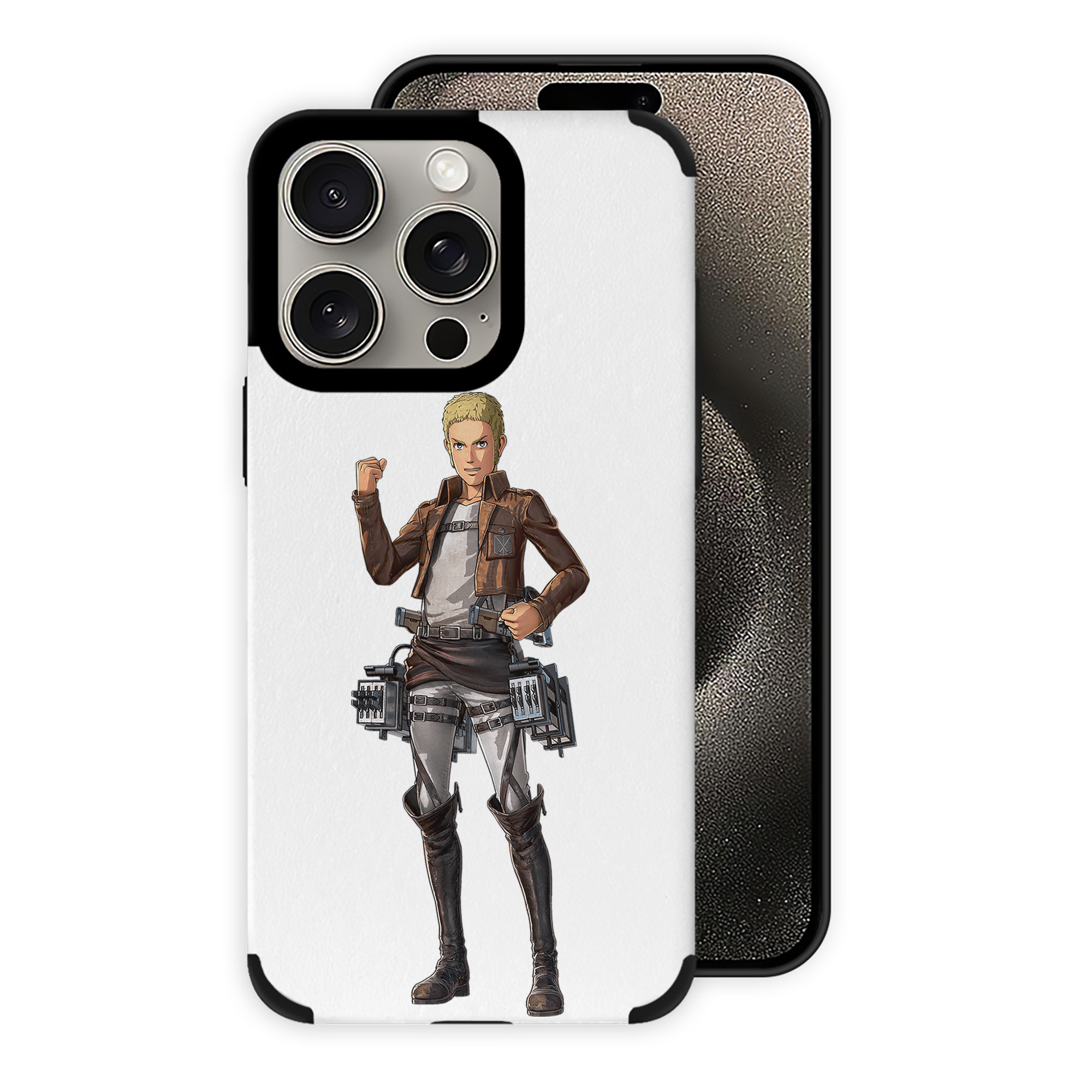 （画像用） 進撃の巨人 ライナー・ブラウン Attack on Titan Reiner Braun 【iPhone15ProMax対応】 PUレザー スマホケース 耐衝撃＆黄変防止