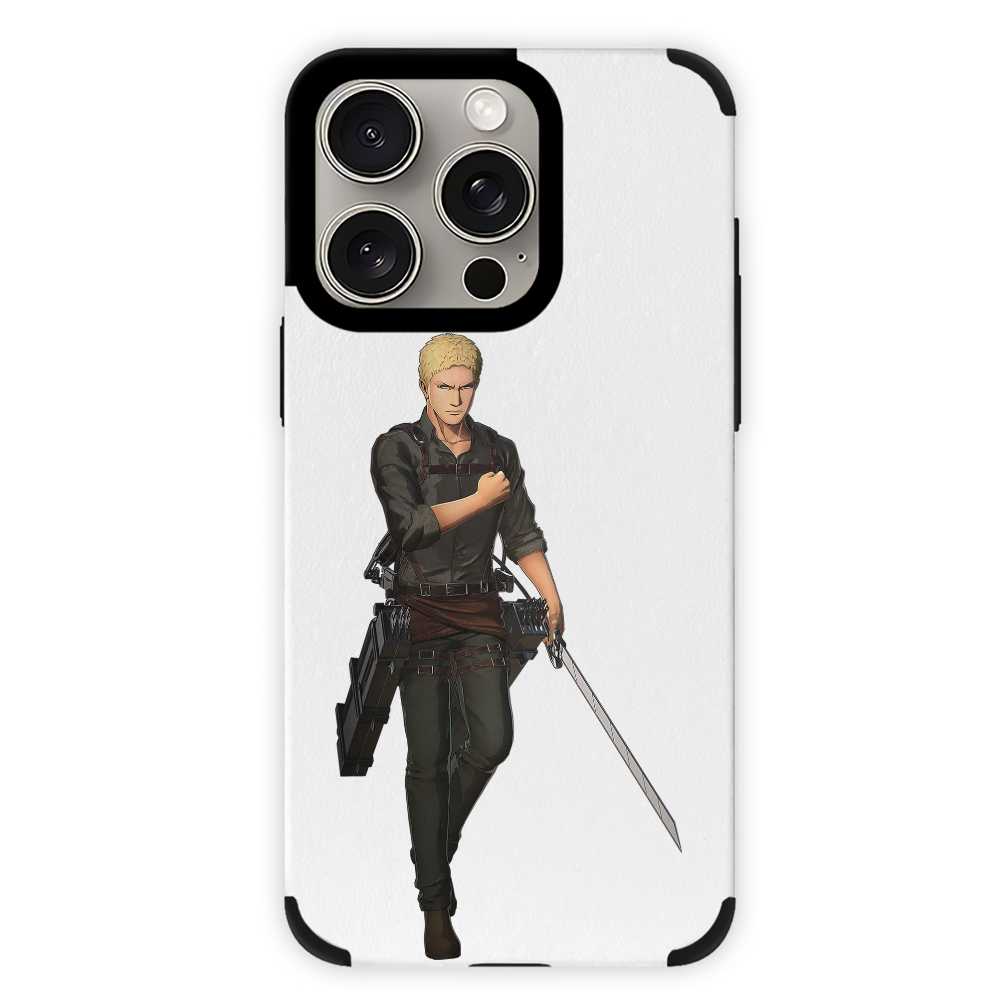（画像用） 進撃の巨人 ライナー・ブラウン Attack on Titan Reiner Braun 【iPhone15ProMax対応】 PUレザー スマホケース 耐衝撃＆黄変防止