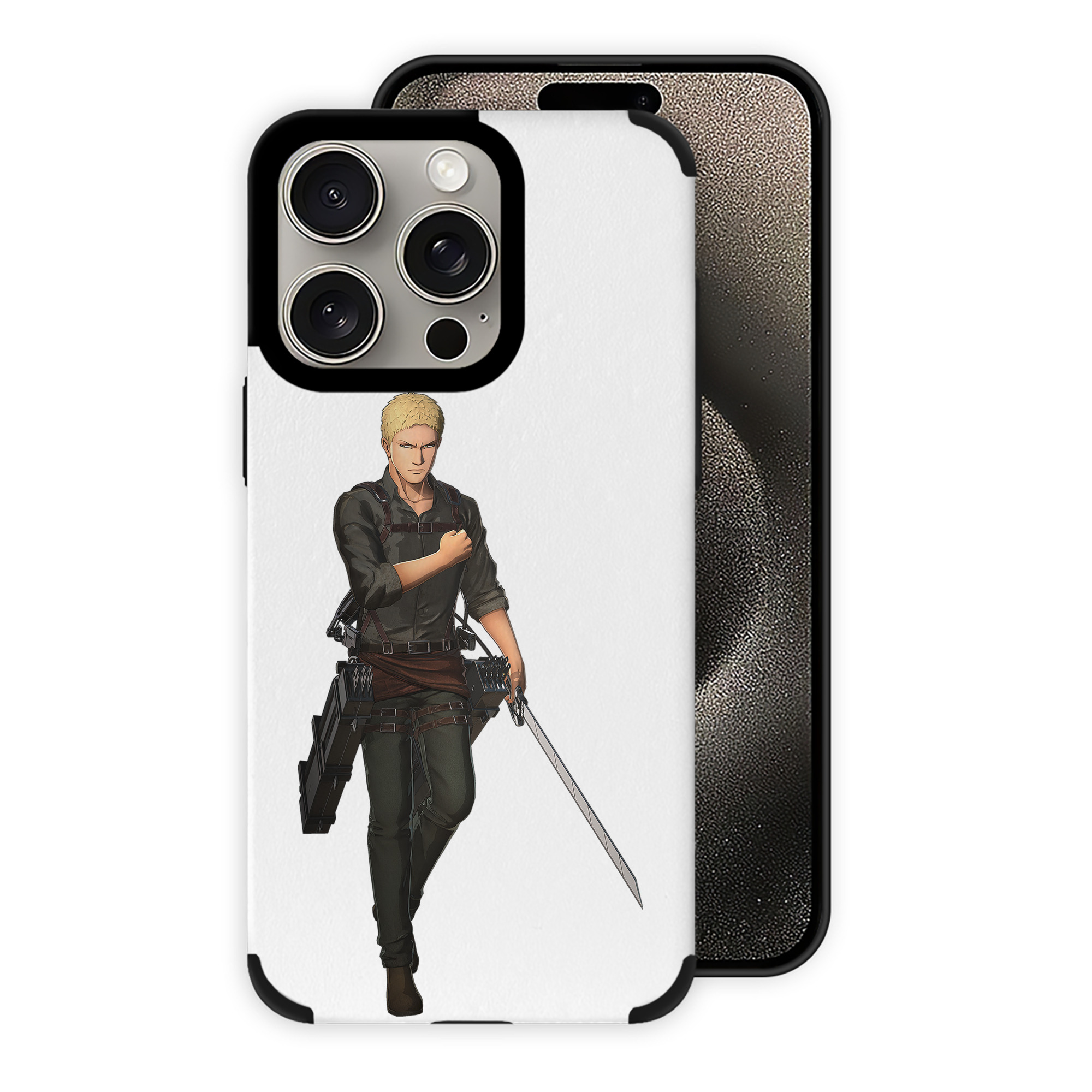 （画像用） 進撃の巨人 ライナー・ブラウン Attack on Titan Reiner Braun 【iPhone15ProMax対応】 PUレザー スマホケース 耐衝撃＆黄変防止
