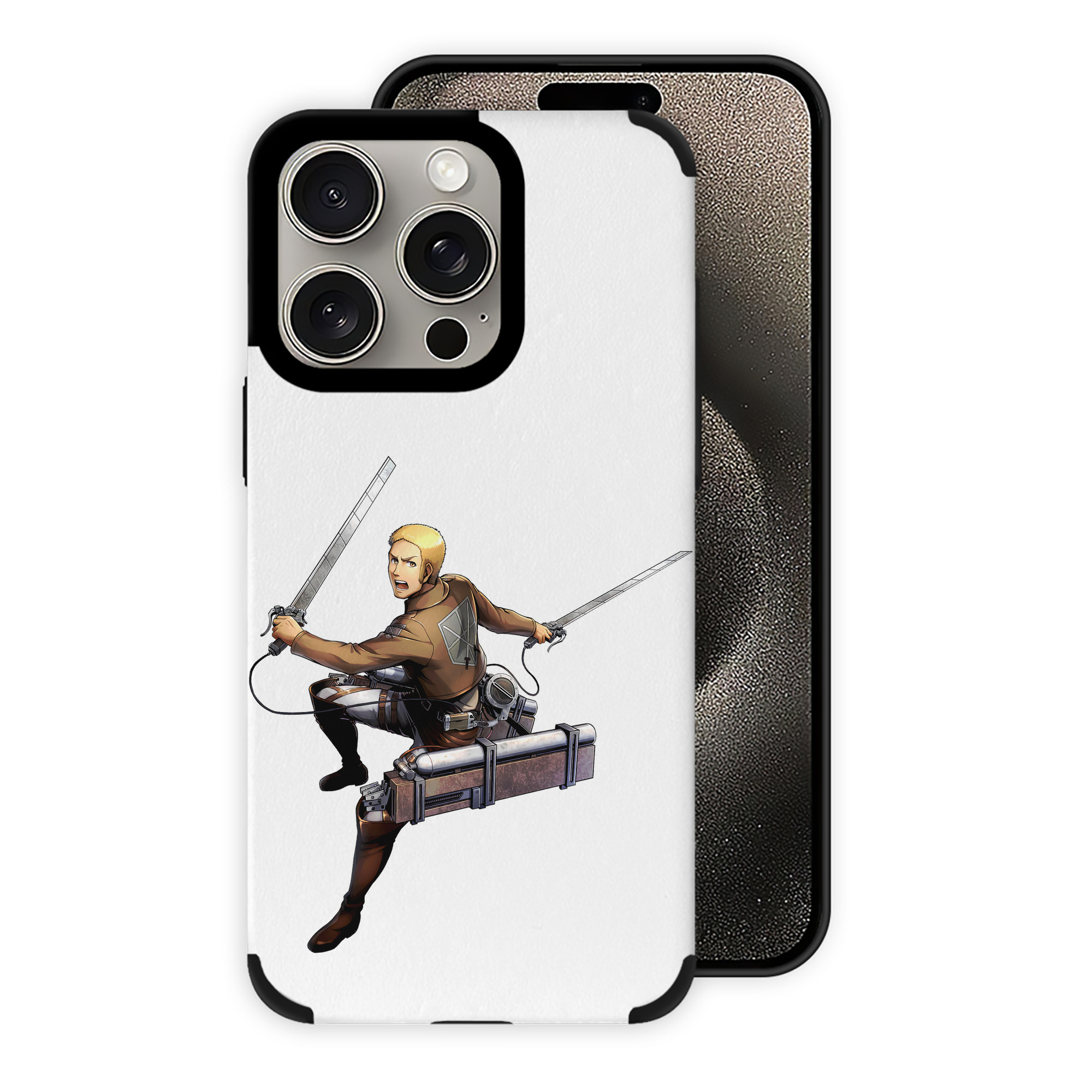 （画像用） 進撃の巨人 ライナー・ブラウン Attack on Titan Reiner Braun 【iPhone15ProMax対応】 PUレザー スマホケース 耐衝撃＆黄変防止
