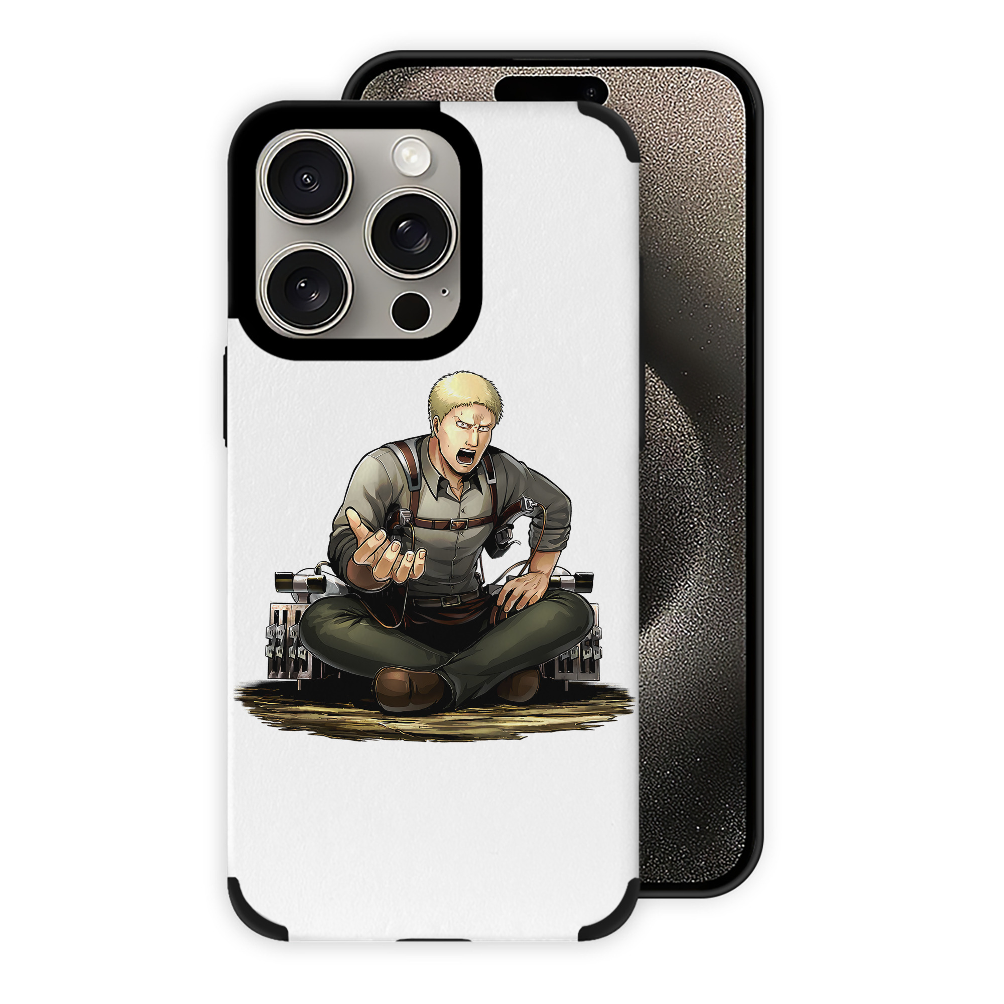 （画像用） 進撃の巨人 ライナー・ブラウン Attack on Titan Reiner Braun 【iPhone15ProMax対応】 PUレザー スマホケース 耐衝撃＆黄変防止