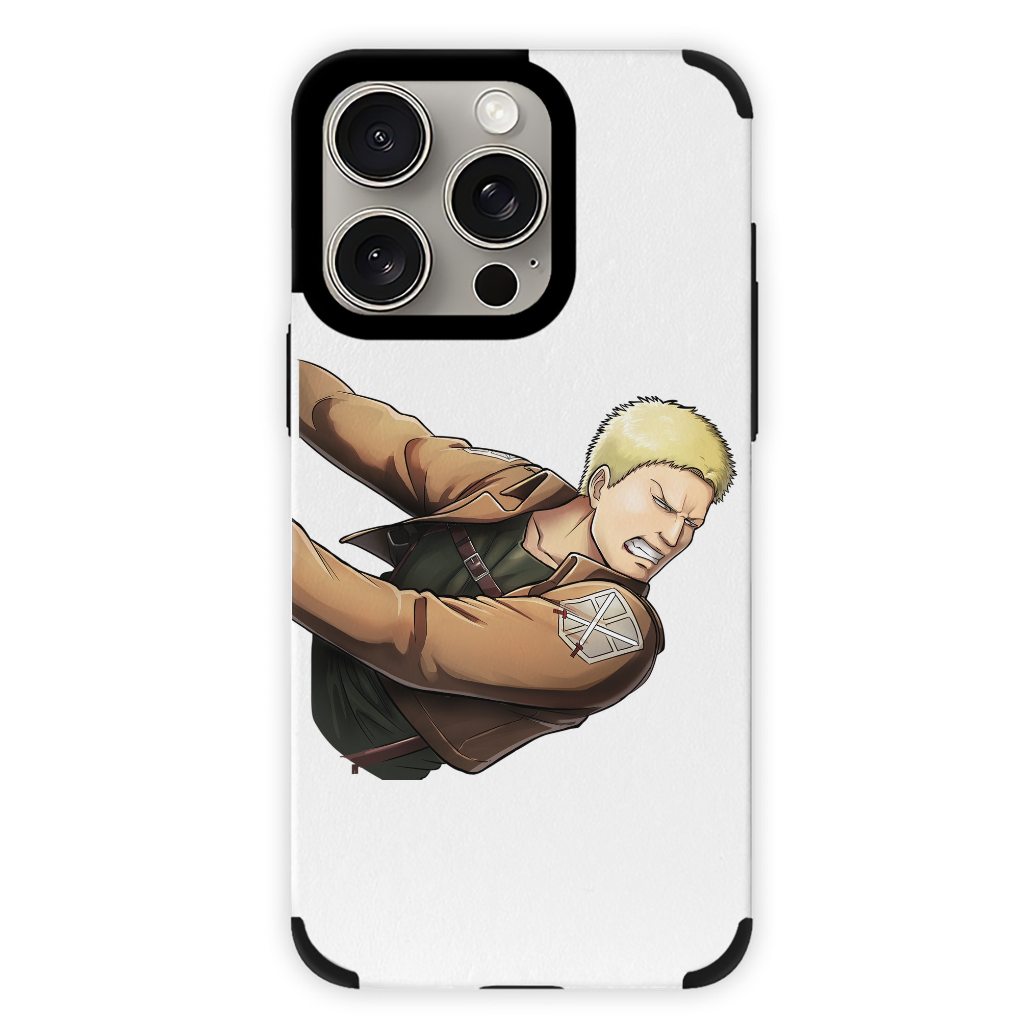 （画像用） 進撃の巨人 ライナー・ブラウン Attack on Titan Reiner Braun 【iPhone15ProMax対応】 PUレザー スマホケース 耐衝撃＆黄変防止
