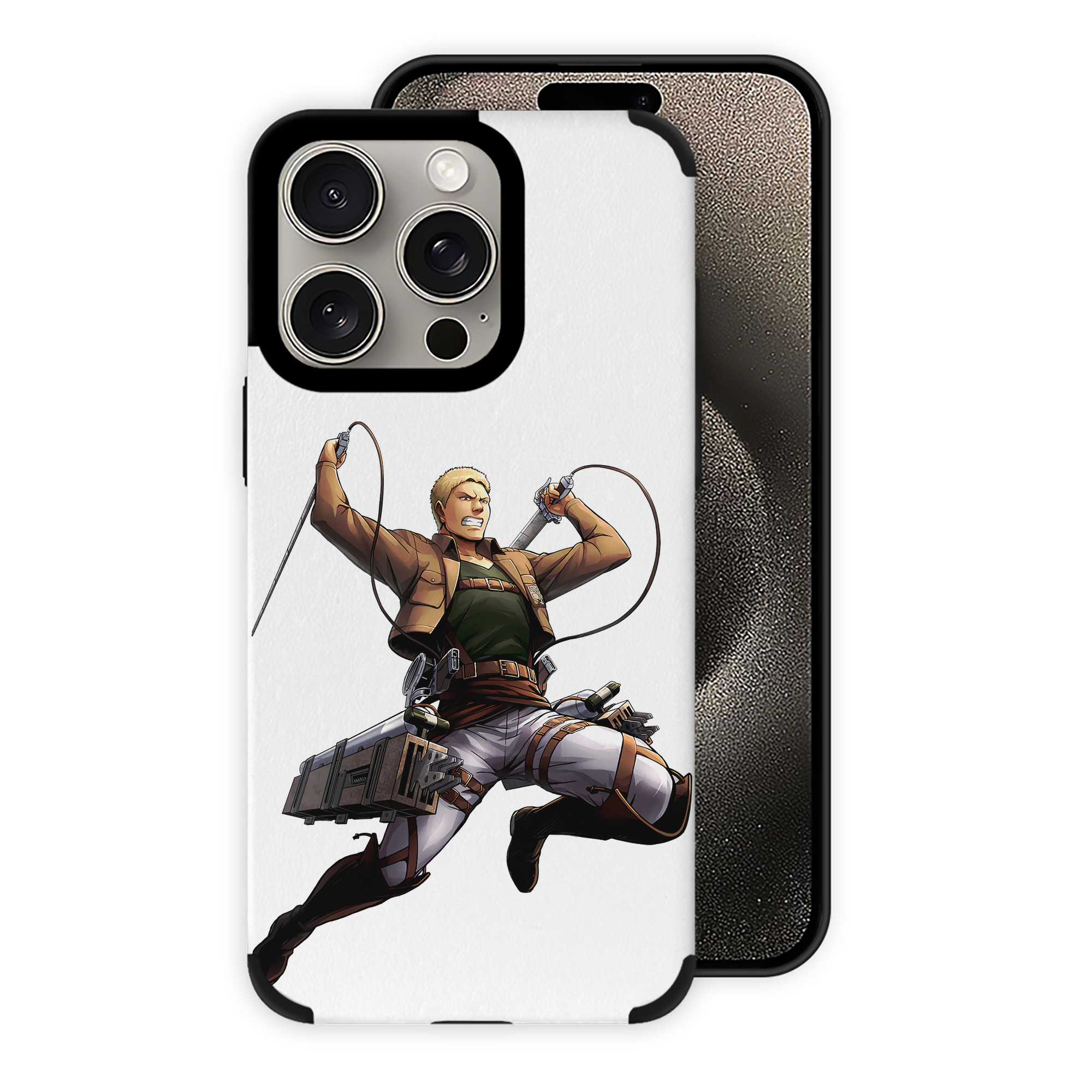 （画像用） 進撃の巨人 ライナー・ブラウン Attack on Titan Reiner Braun 【iPhone15ProMax対応】 PUレザー スマホケース 耐衝撃＆黄変防止