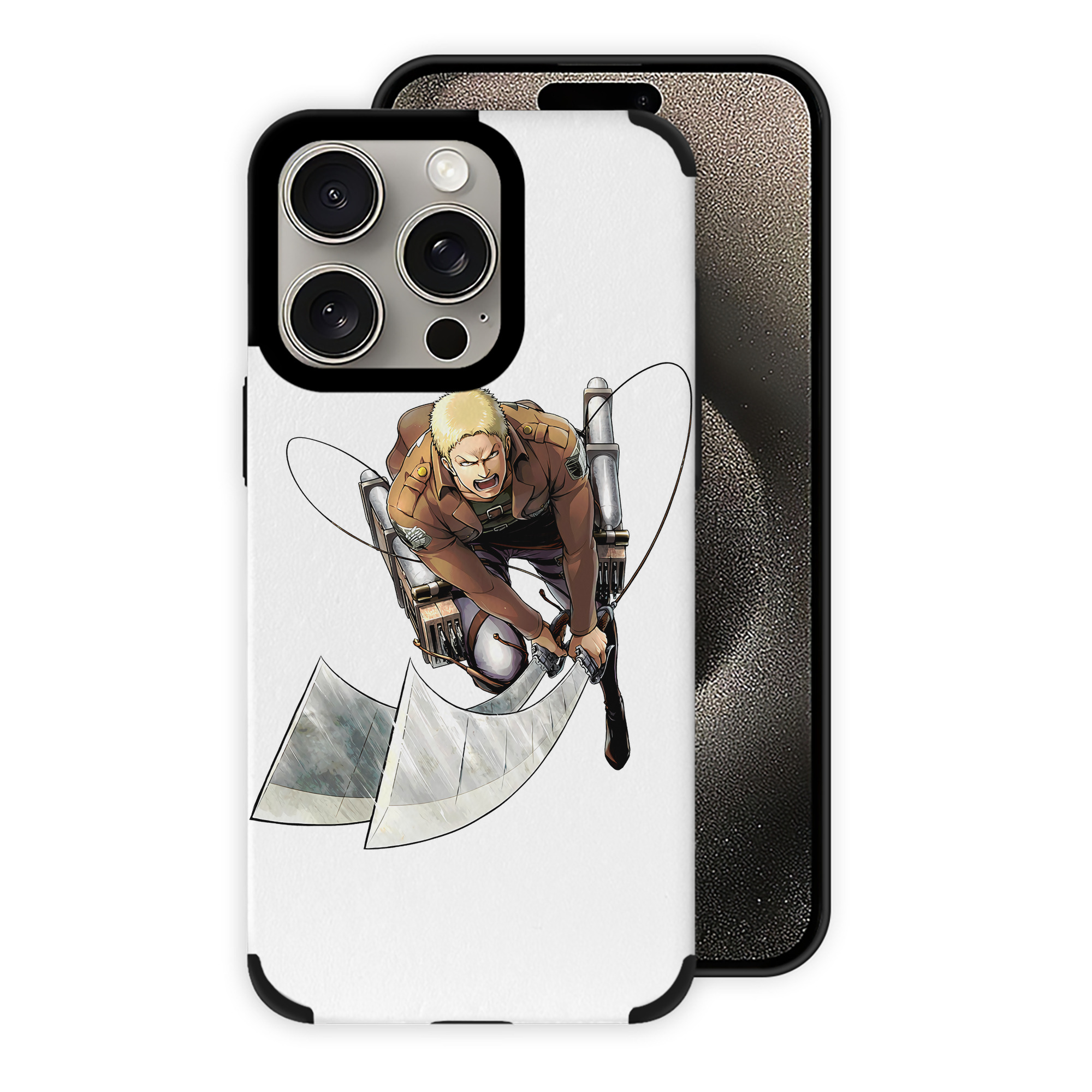 （画像用） 進撃の巨人 ライナー・ブラウン Attack on Titan Reiner Braun 【iPhone15ProMax対応】 PUレザー スマホケース 耐衝撃＆黄変防止