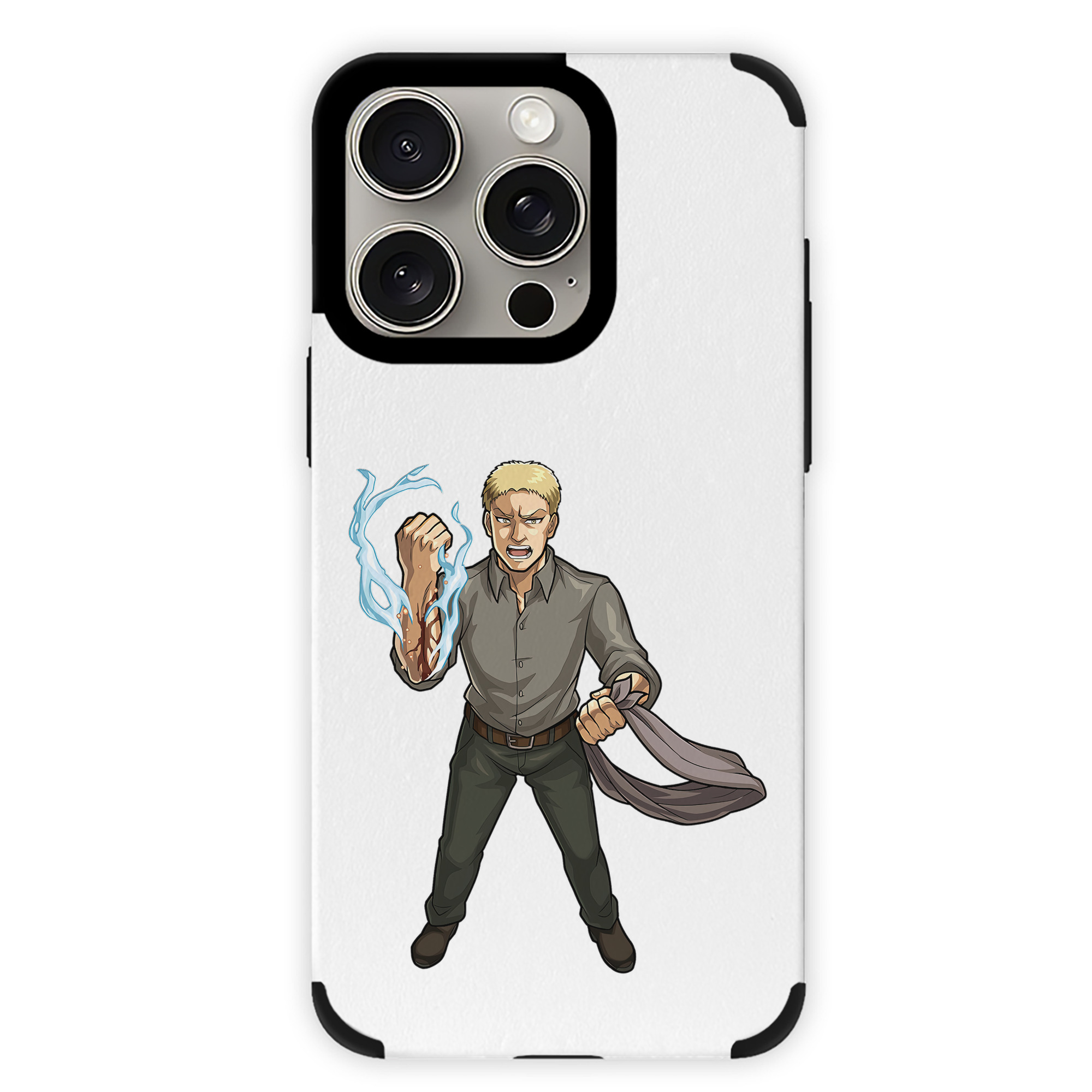 （画像用） 進撃の巨人 ライナー・ブラウン Attack on Titan Reiner Braun 【iPhone15ProMax対応】 PUレザー スマホケース 耐衝撃＆黄変防止