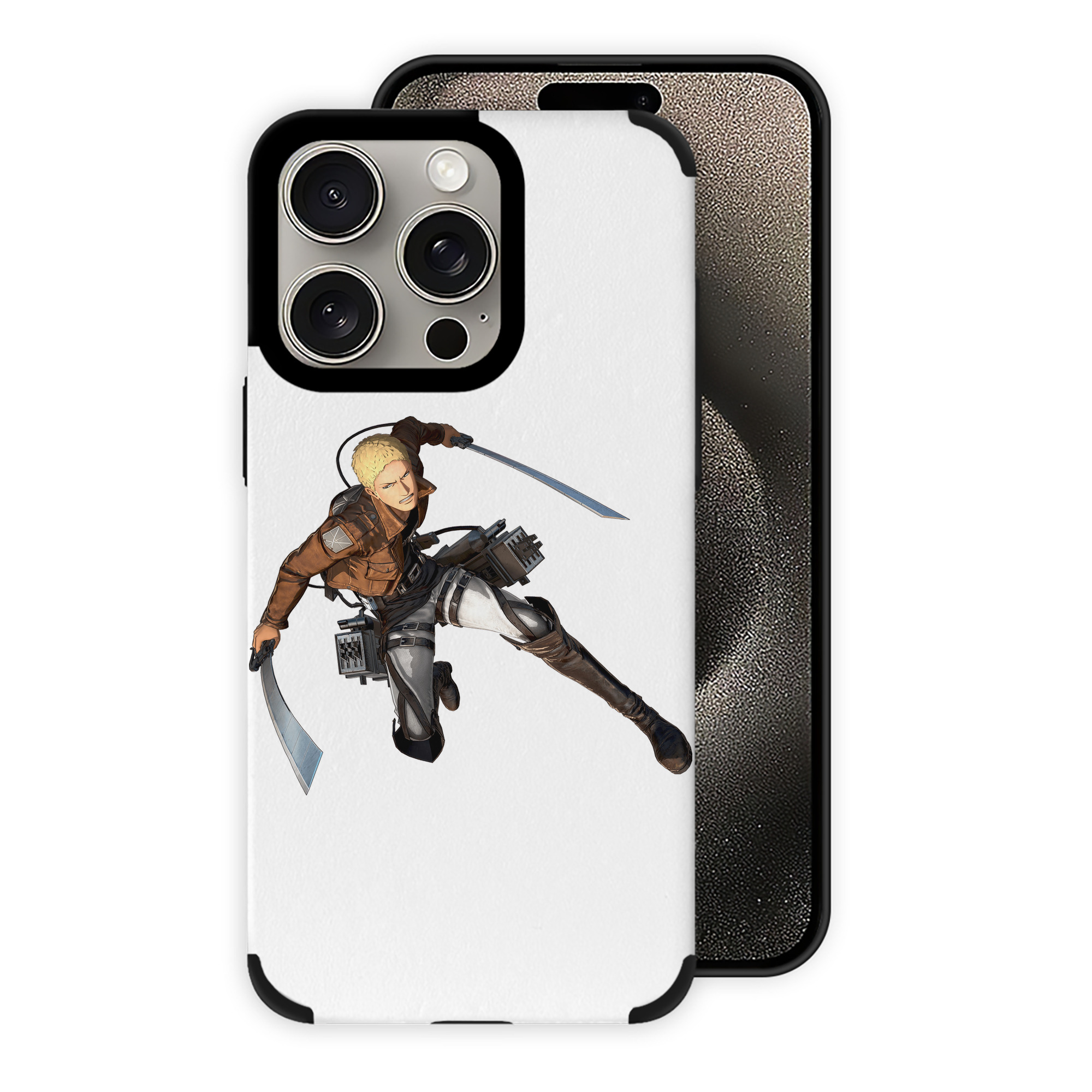 （画像用） 進撃の巨人 ライナー・ブラウン Attack on Titan Reiner Braun 【iPhone15ProMax対応】 PUレザー スマホケース 耐衝撃＆黄変防止