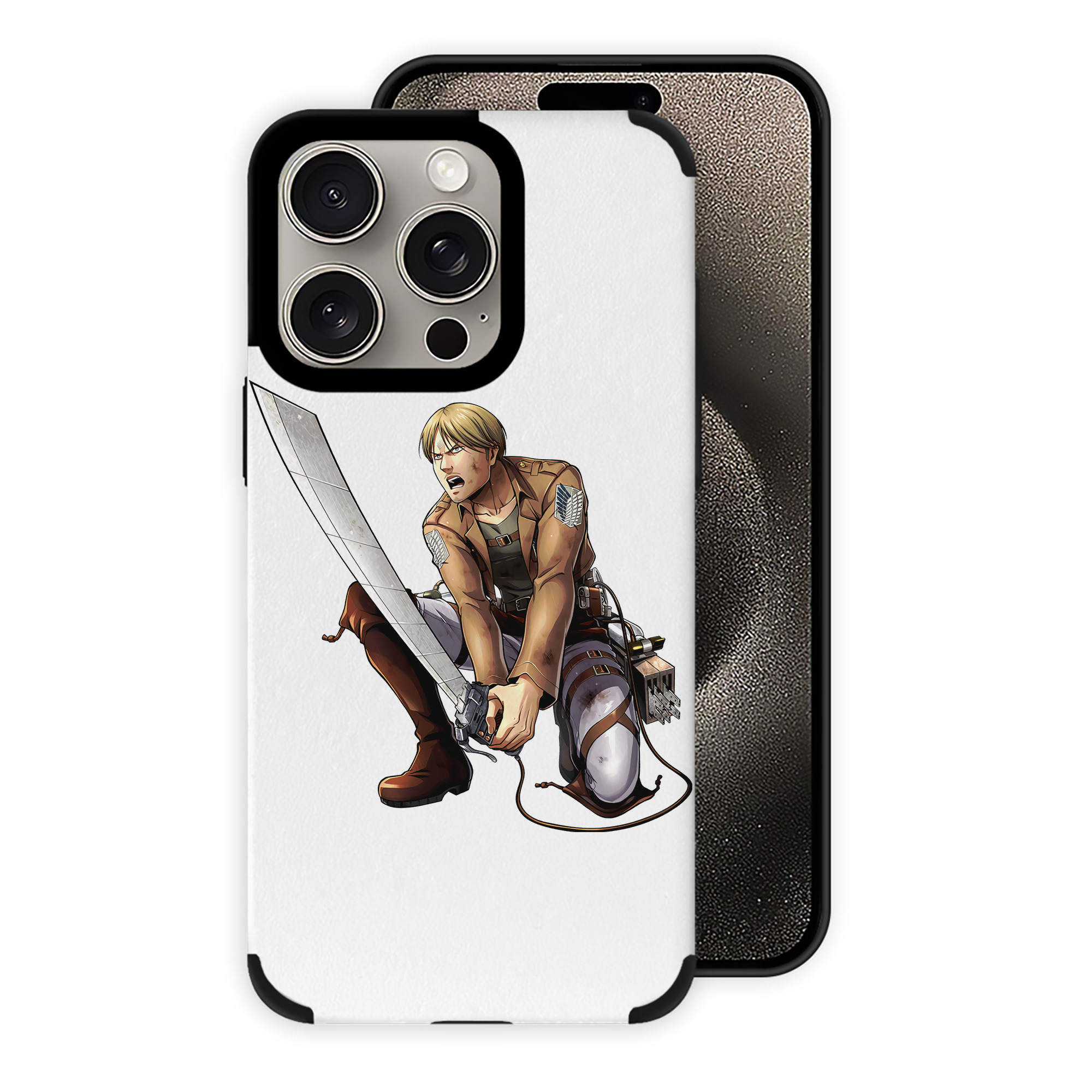 （画像用） 進撃の巨人 ミケ·ザカリアス Attack on Titan Mike Zakarius 【iPhone15ProMax対応】 PUレザー スマホケース 耐衝撃＆黄変防止