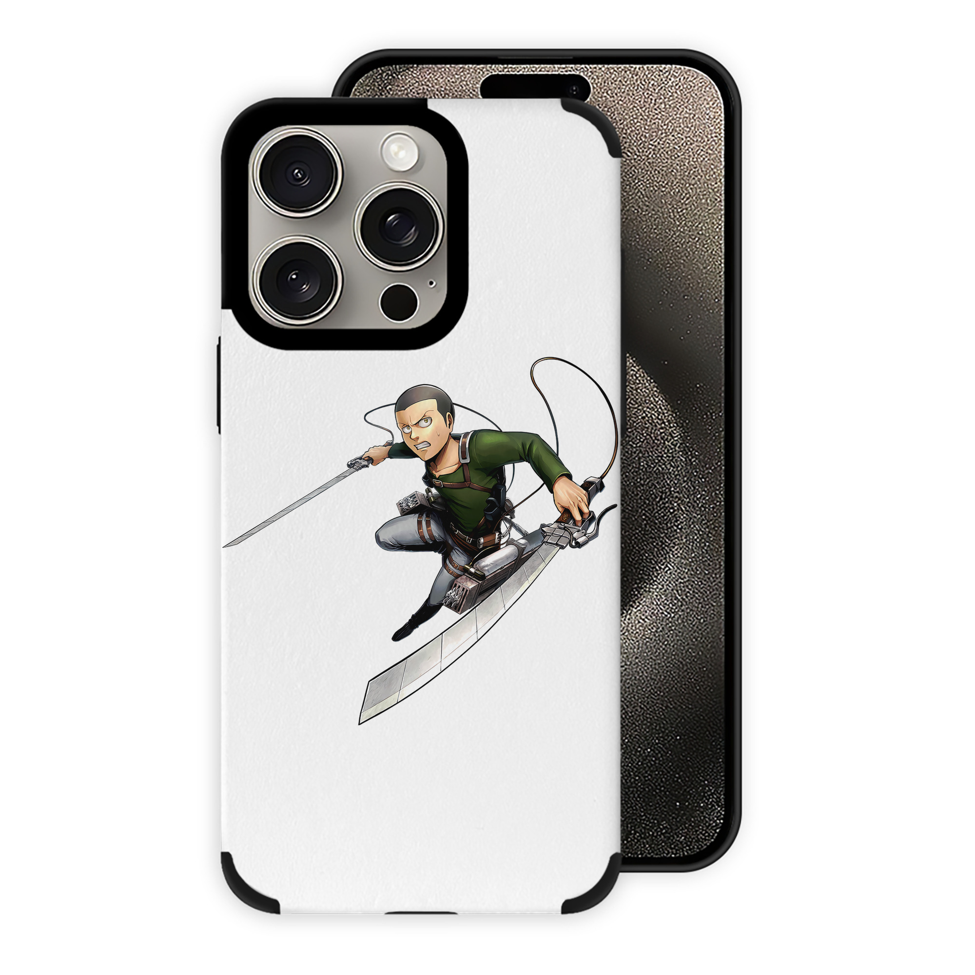 （画像用） 進撃の巨人 コニー·スプリンガー Attack on Titan Connie Springer 【iPhone15ProMax対応】 PUレザー スマホケース 耐衝撃＆黄変防止