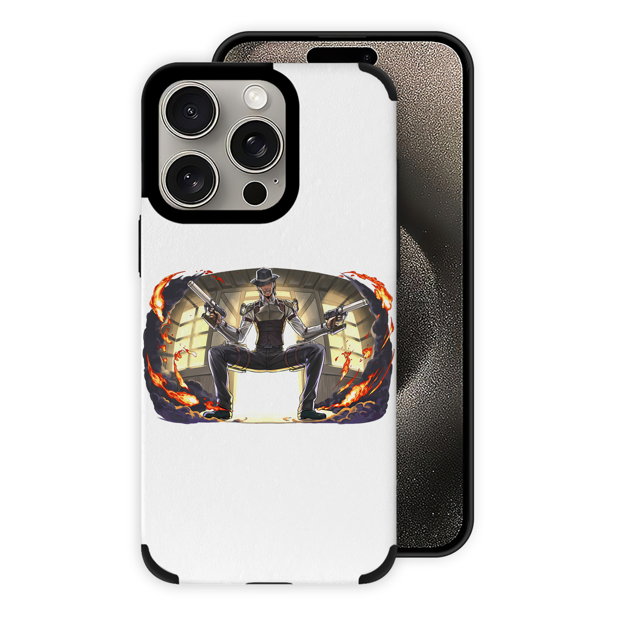 （画像用） 進撃の巨人 ケニー·アッカーマン Attack on Titan Kenny Ackerman 【iPhone15ProMax対応】 PUレザー スマホケース 耐衝撃＆黄変防止