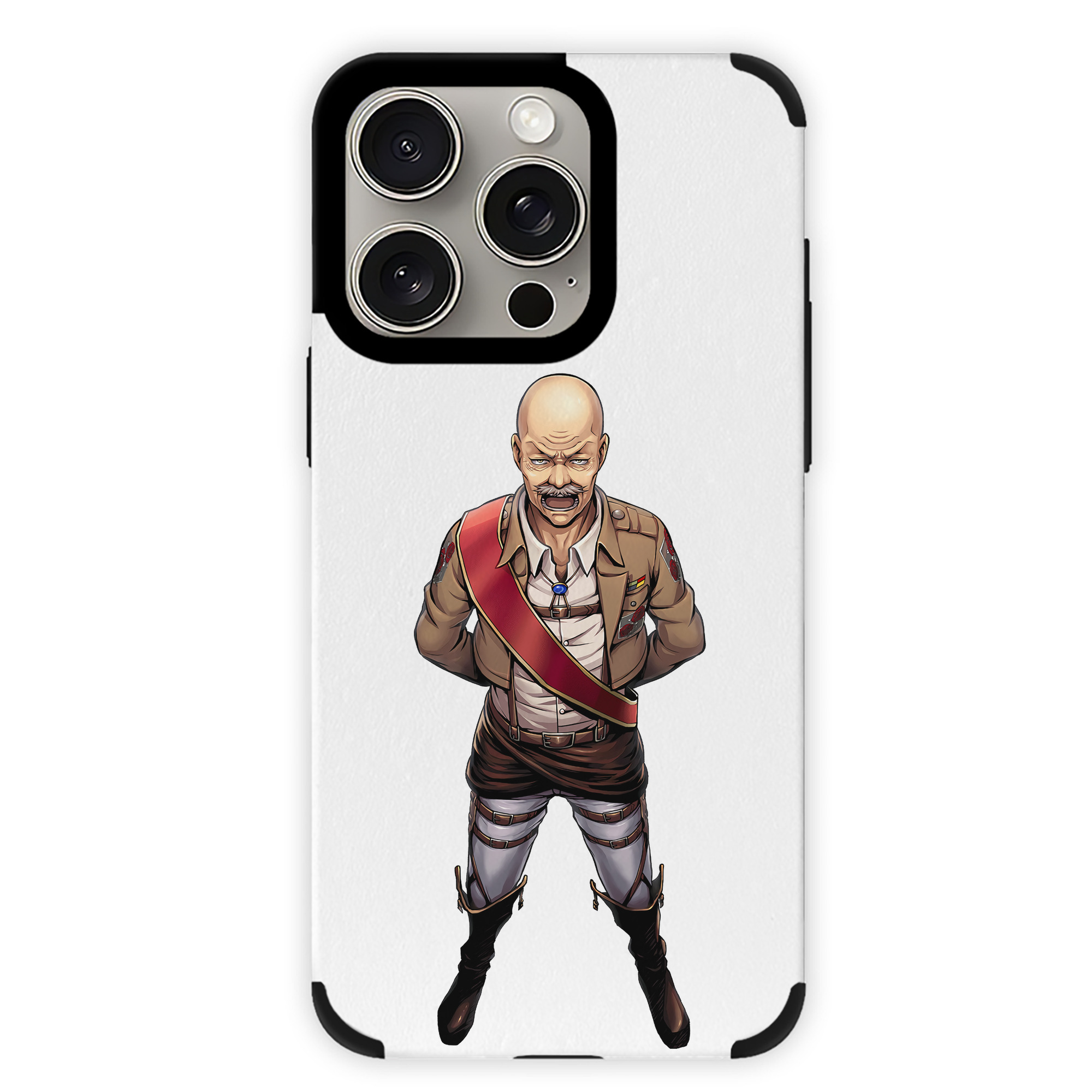 （画像用） 進撃の巨人 ドット·ピクシス Attack on Titan Dot Pixis 【iPhone15ProMax対応】 PUレザー スマホケース 耐衝撃＆黄変防止