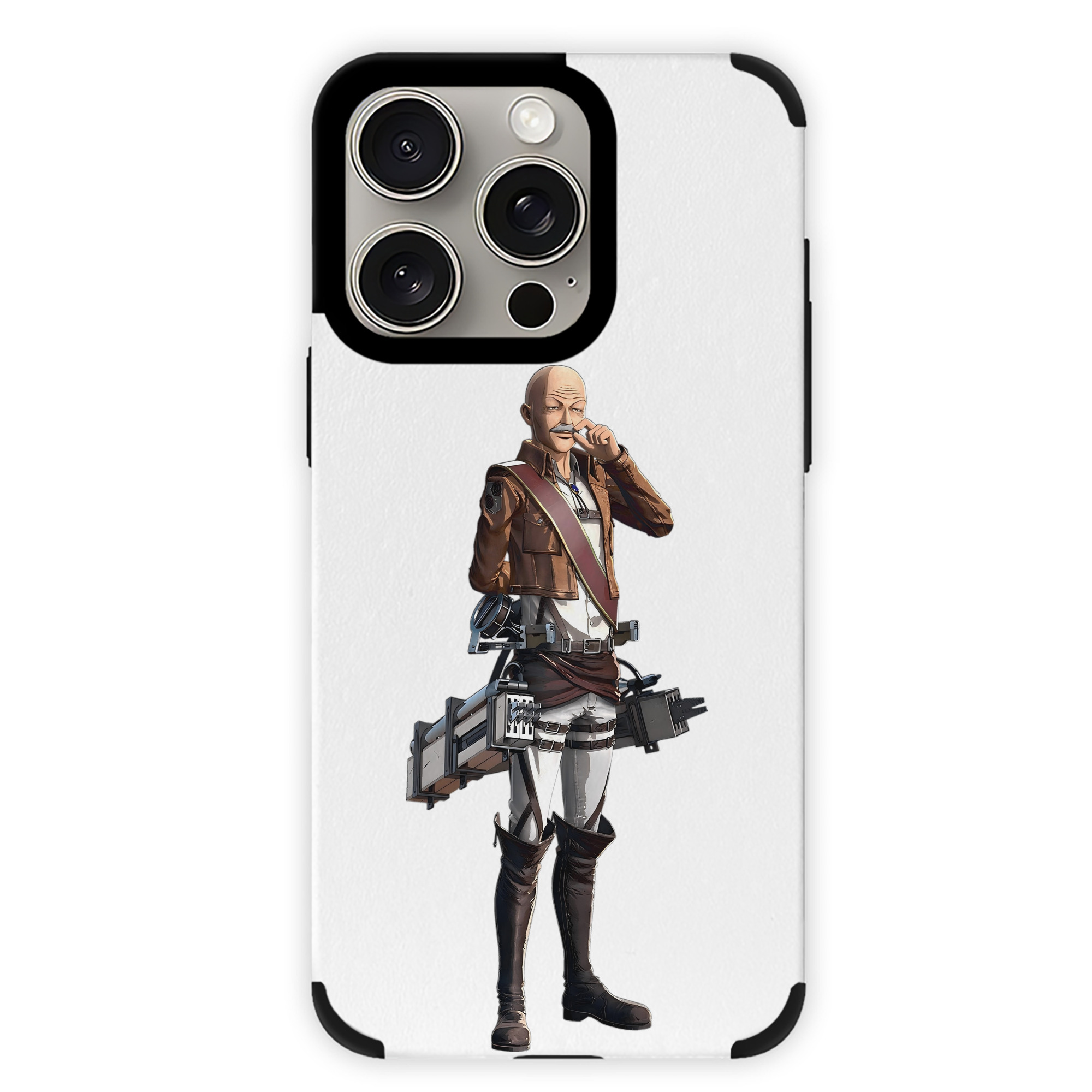 （画像用） 進撃の巨人 ドット·ピクシス Attack on Titan Dot Pixis 【iPhone15ProMax対応】 PUレザー スマホケース 耐衝撃＆黄変防止