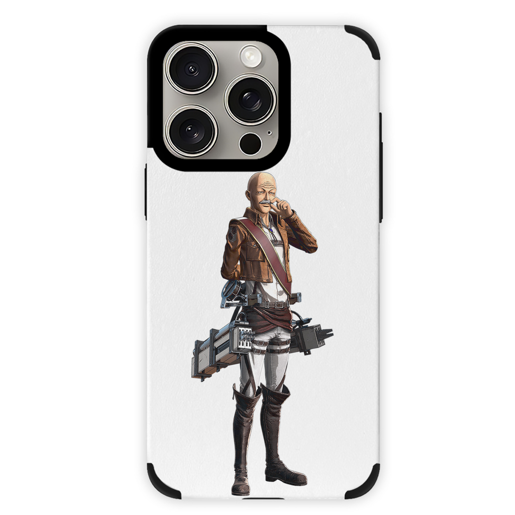（画像用） 進撃の巨人 ドット·ピクシス Attack on Titan Dot Pixis 【iPhone15ProMax対応】 PUレザー スマホケース 耐衝撃＆黄変防止