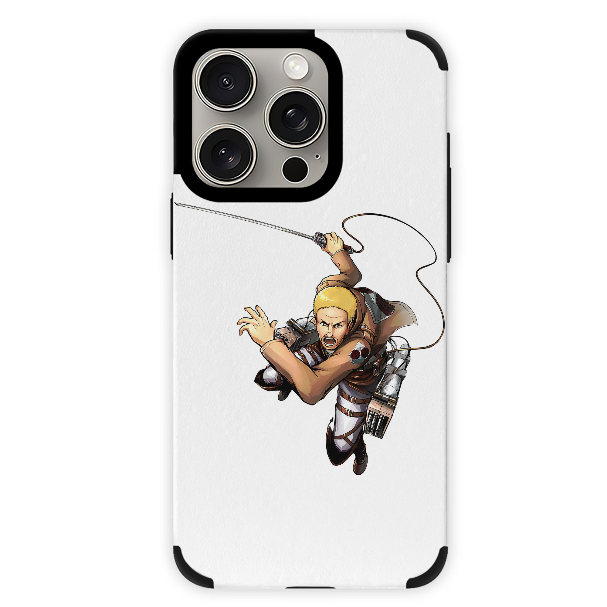 （画像用） 進撃の巨人 ハンネス Attack on Titan Hannes 【iPhone15ProMax対応】 PUレザー スマホケース 耐衝撃＆黄変防止