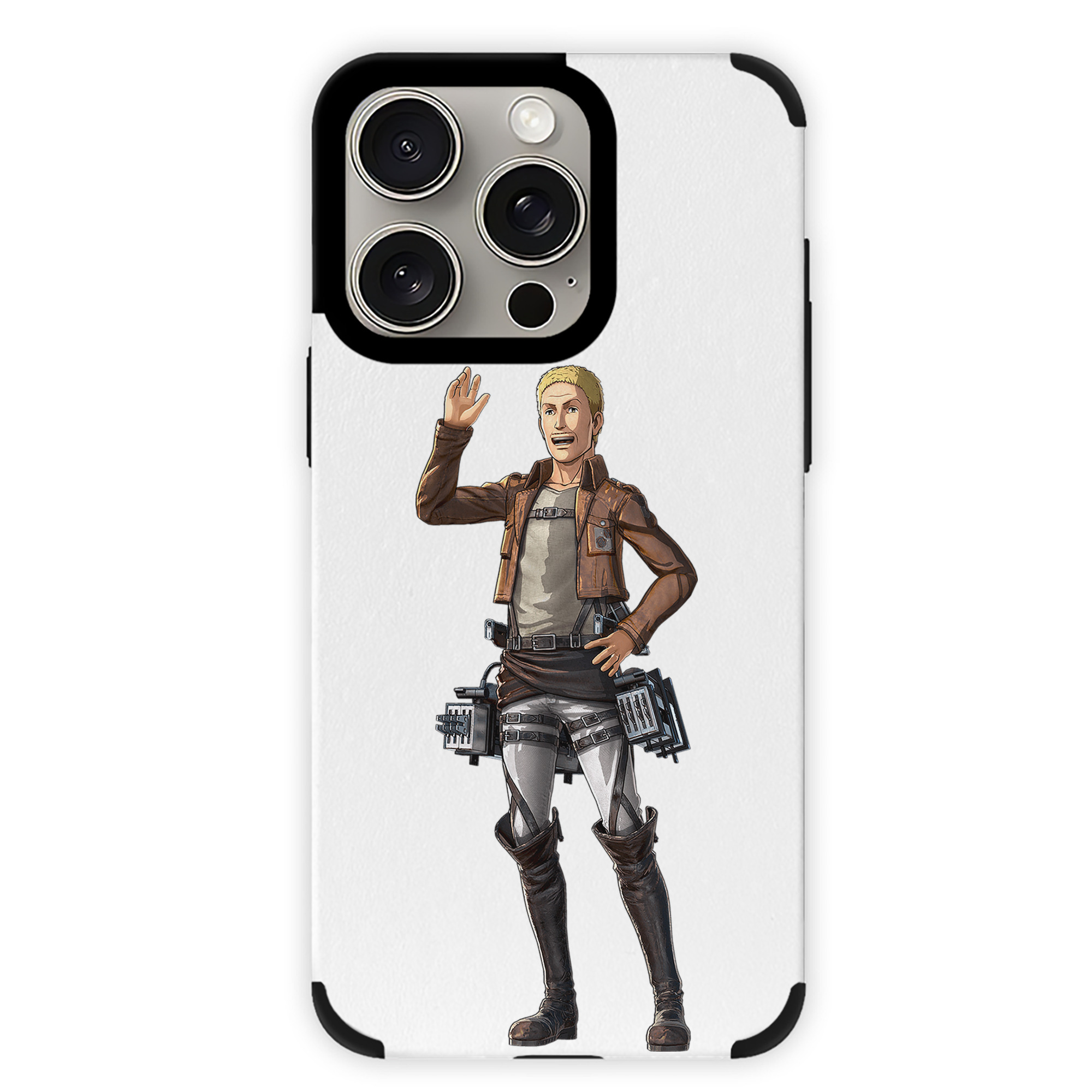 （画像用） 進撃の巨人 ハンネス Attack on Titan Hannes 【iPhone15ProMax対応】 PUレザー スマホケース 耐衝撃＆黄変防止
