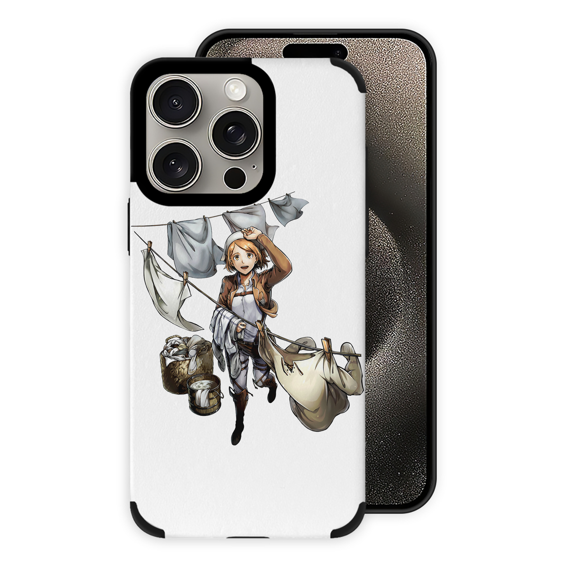 （画像用） 進撃の巨人 ペトラ·ラル Attack on Titan Petra Rall 【iPhone15ProMax対応】 PUレザー スマホケース 耐衝撃＆黄変防止
