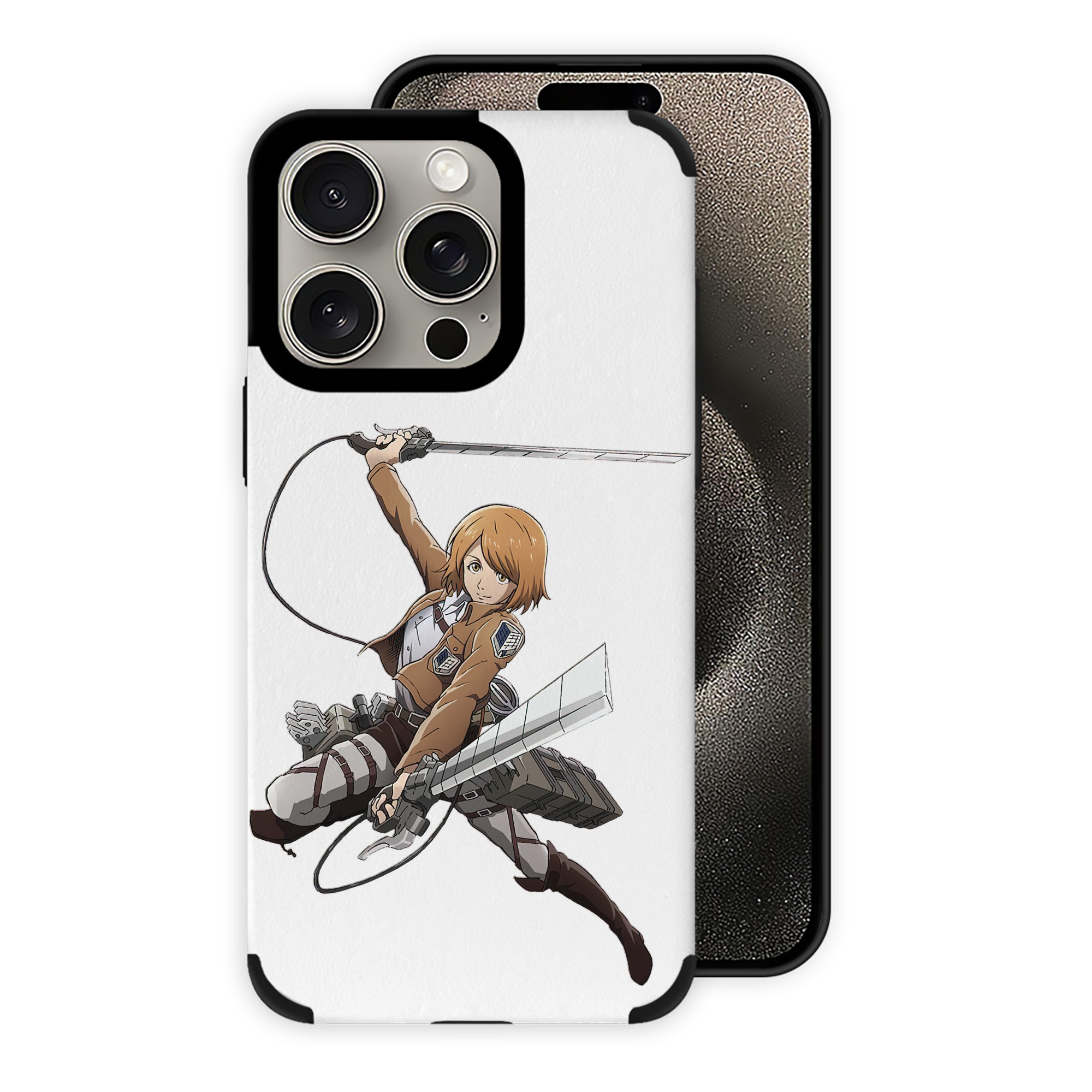 （画像用） 進撃の巨人 ペトラ·ラル Attack on Titan Petra Rall 【iPhone15ProMax対応】 PUレザー スマホケース 耐衝撃＆黄変防止