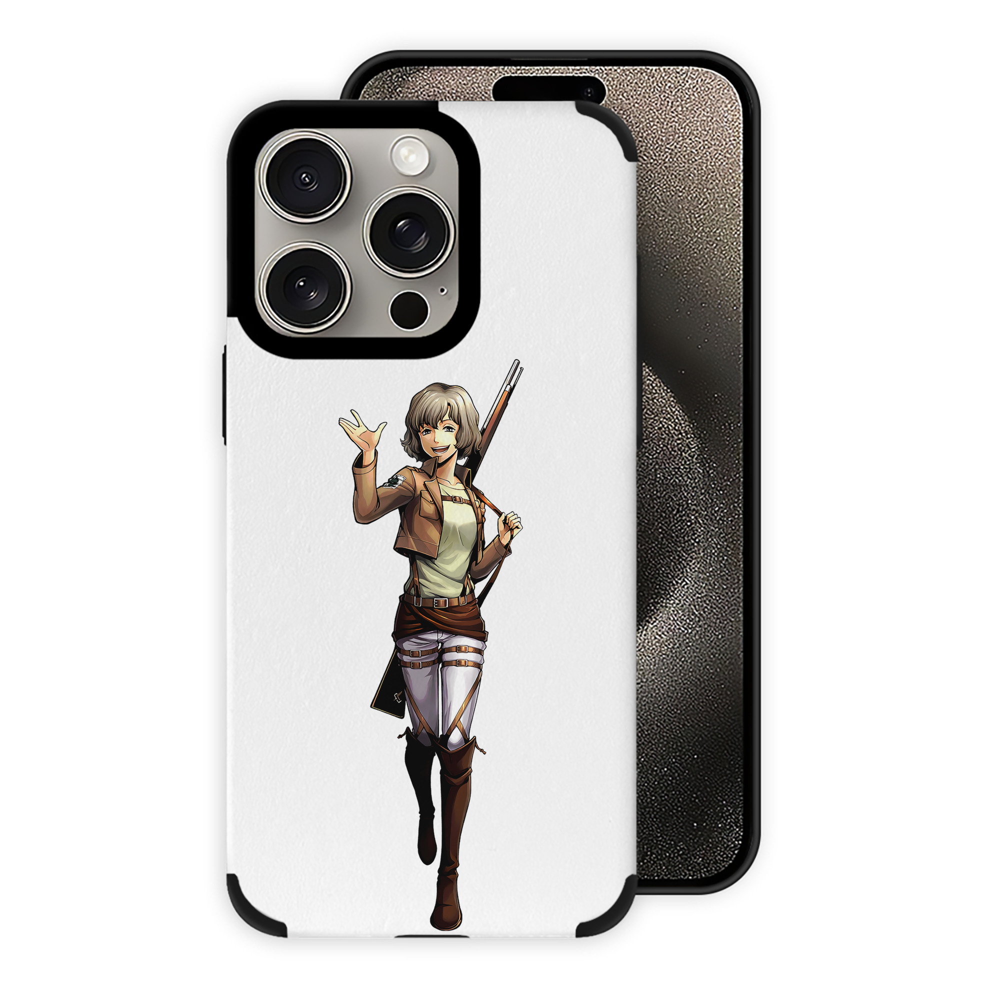 （画像用） 進撃の巨人 ヒツチ Attack on Titan Hitch 【iPhone15ProMax対応】 PUレザー スマホケース 耐衝撃＆黄変防止