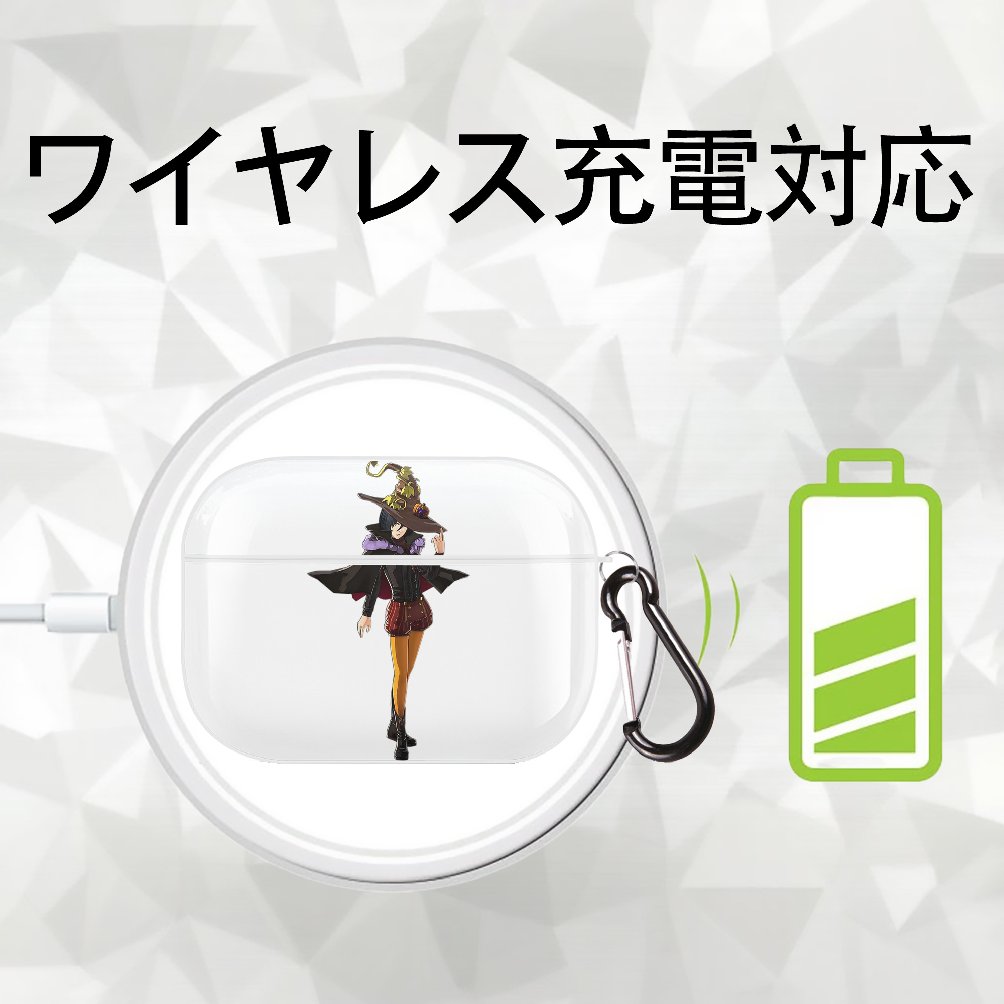 進撃の巨人 ミカサ·アッカーマン Attack on Titan Mikasa Ackerman 【AirPods Pro用】ハードシェル保護ケース 耐衝撃・防指紋・カラビナ付き商品仕様