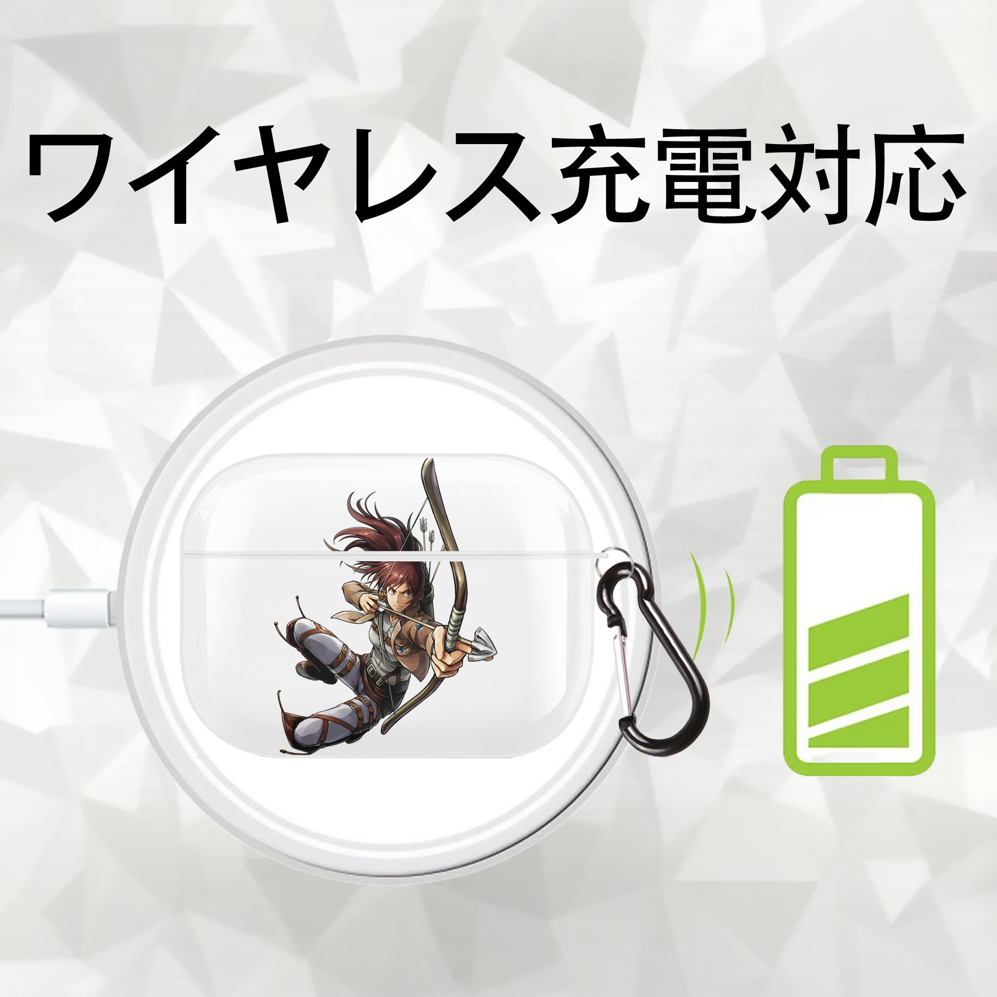進撃の巨人 サシャ·ブラウス Attack on Titan Sasha Blaus 【AirPods Pro用】ハードシェル保護ケース 耐衝撃・防指紋・カラビナ付き商品仕様