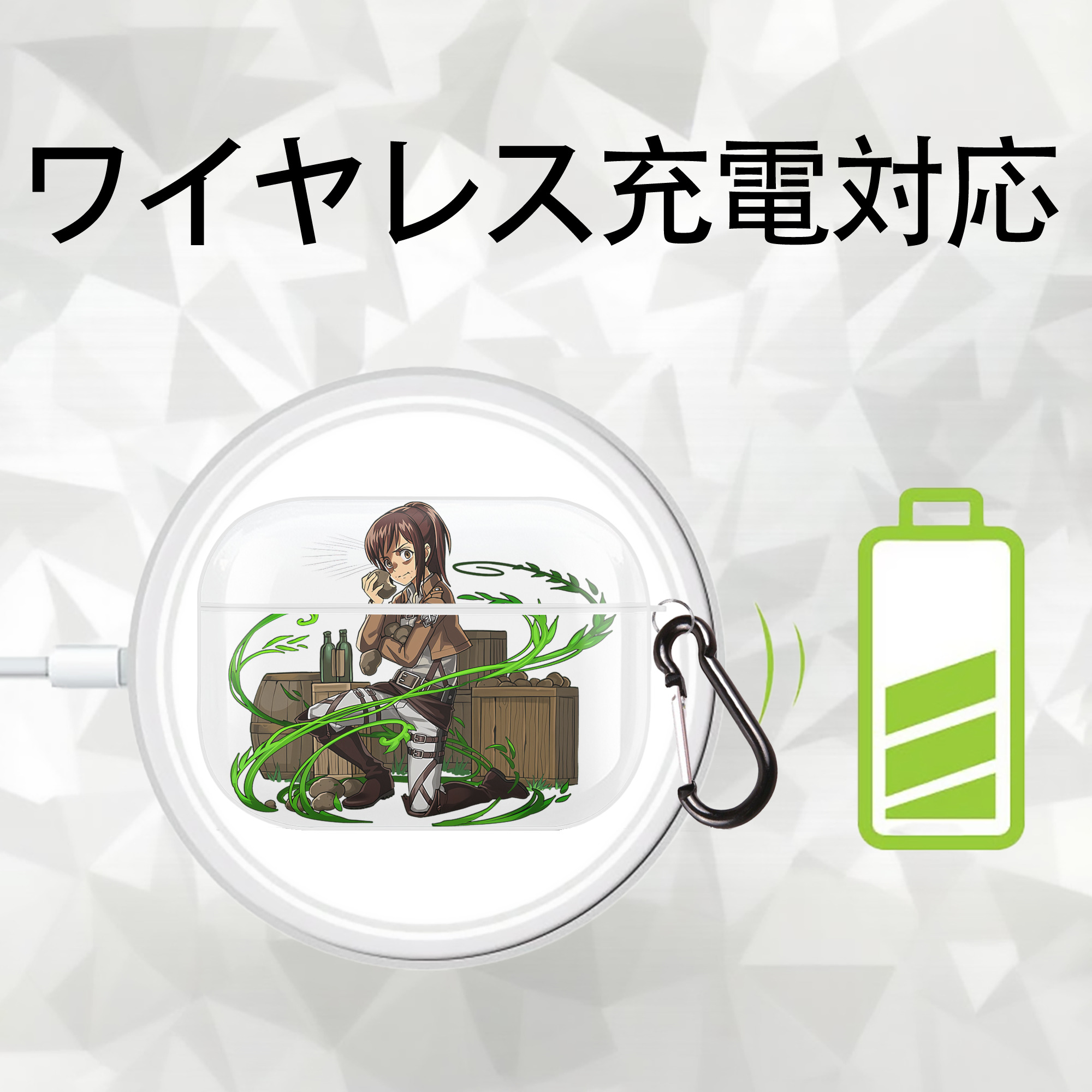 進撃の巨人 サシャ·ブラウス Attack on Titan Sasha Blaus 【AirPods Pro用】ハードシェル保護ケース 耐衝撃・防指紋・カラビナ付き商品仕様
