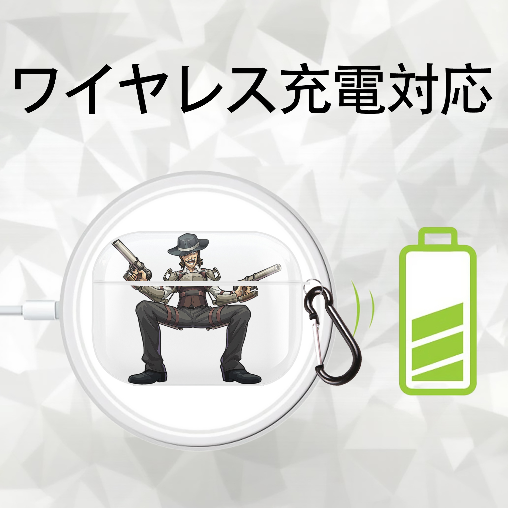 進撃の巨人 ケニー·アッカーマン Attack on Titan Kenny Ackerman 【AirPods Pro用】ハードシェル保護ケース 耐衝撃・防指紋・カラビナ付き商品仕様