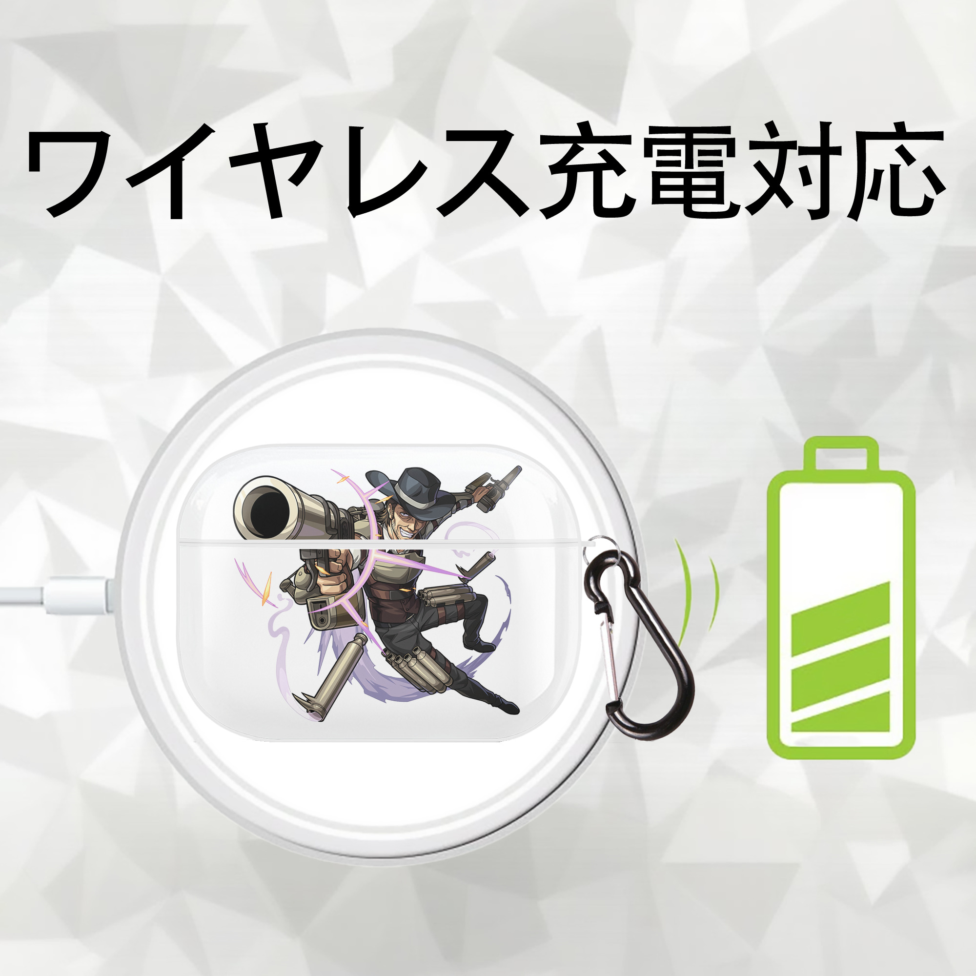 進撃の巨人 ケニー·アッカーマン Attack on Titan Kenny Ackerman 【AirPods Pro用】ハードシェル保護ケース 耐衝撃・防指紋・カラビナ付き商品仕様