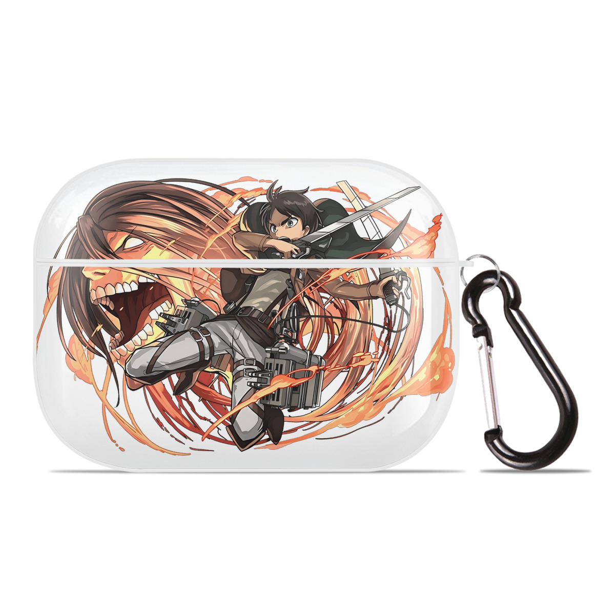 （画像用） 進撃の巨人 エレン･イェーガー Attack on Titan Eren Jäger 【AirPods Pro用】ハードシェル保護ケース 耐衝撃・防指紋・カラビナ付き商品仕様