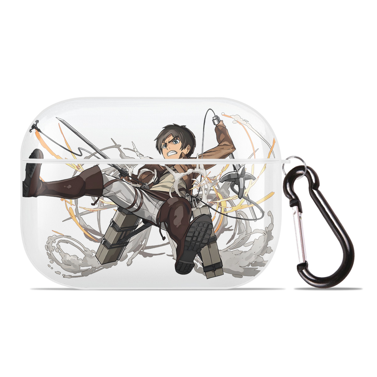 （画像用） 進撃の巨人 エレン･イェーガー Attack on Titan Eren Jäger 【AirPods Pro用】ハードシェル保護ケース 耐衝撃・防指紋・カラビナ付き商品仕様