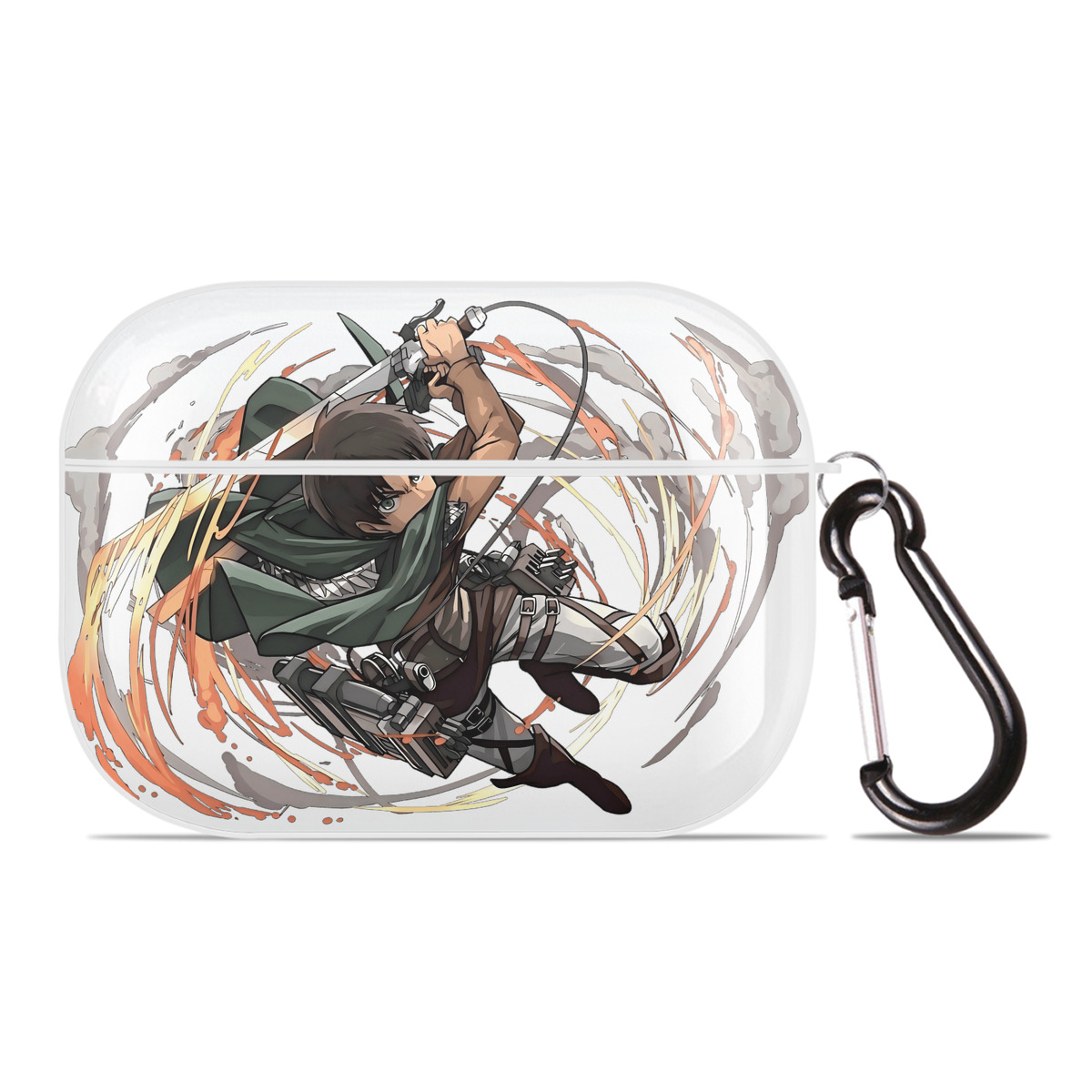 （画像用） 進撃の巨人 エレン･イェーガー Attack on Titan Eren Jäger 【AirPods Pro用】ハードシェル保護ケース 耐衝撃・防指紋・カラビナ付き商品仕様