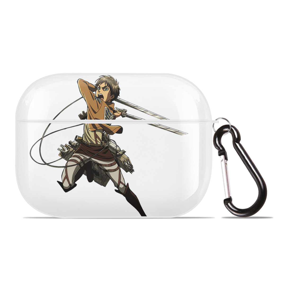 （画像用） 進撃の巨人 エレン･イェーガー Attack on Titan Eren Jäger 【AirPods Pro用】ハードシェル保護ケース 耐衝撃・防指紋・カラビナ付き商品仕様