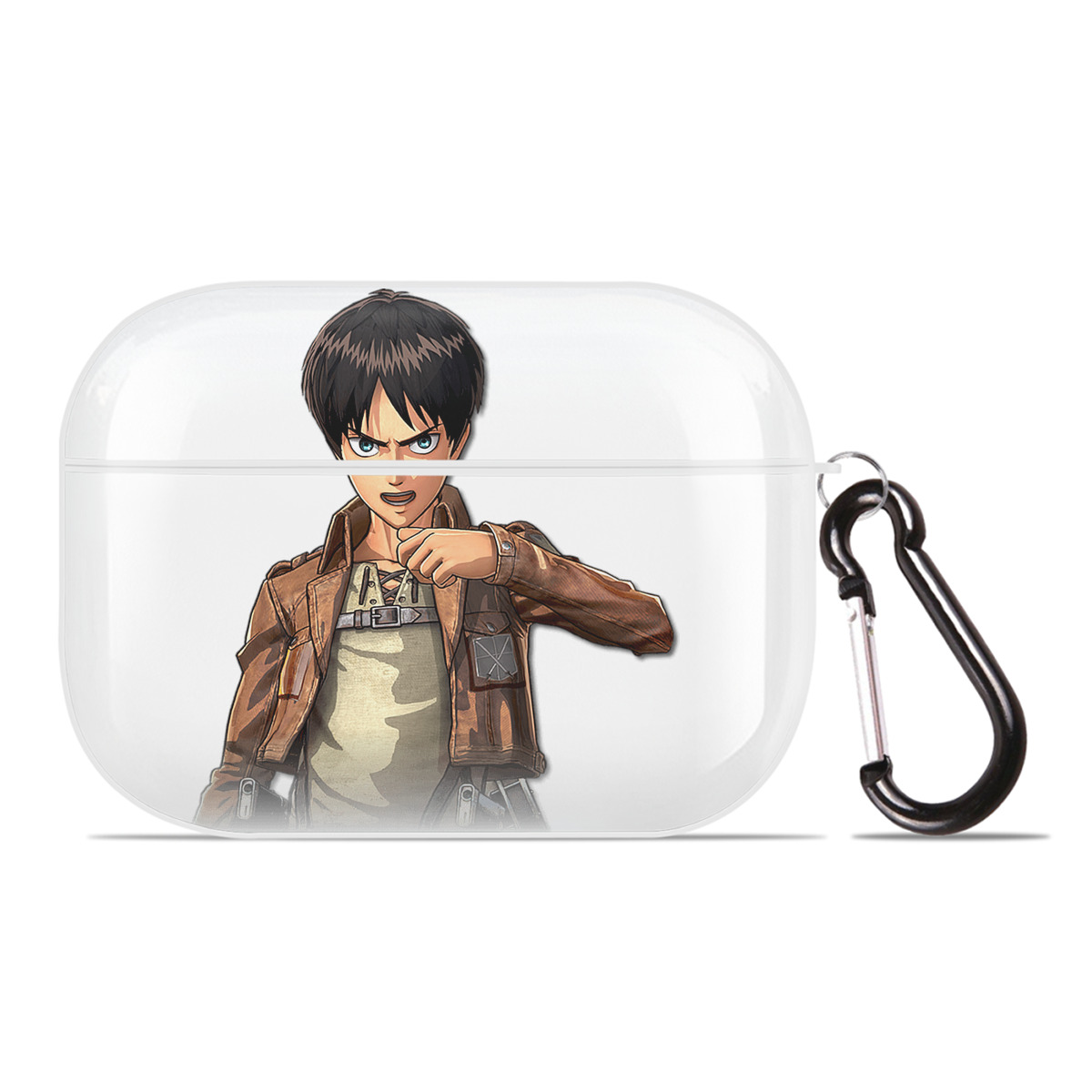 （画像用） 進撃の巨人 エレン･イェーガー Attack on Titan Eren Jäger 【AirPods Pro用】ハードシェル保護ケース 耐衝撃・防指紋・カラビナ付き商品仕様