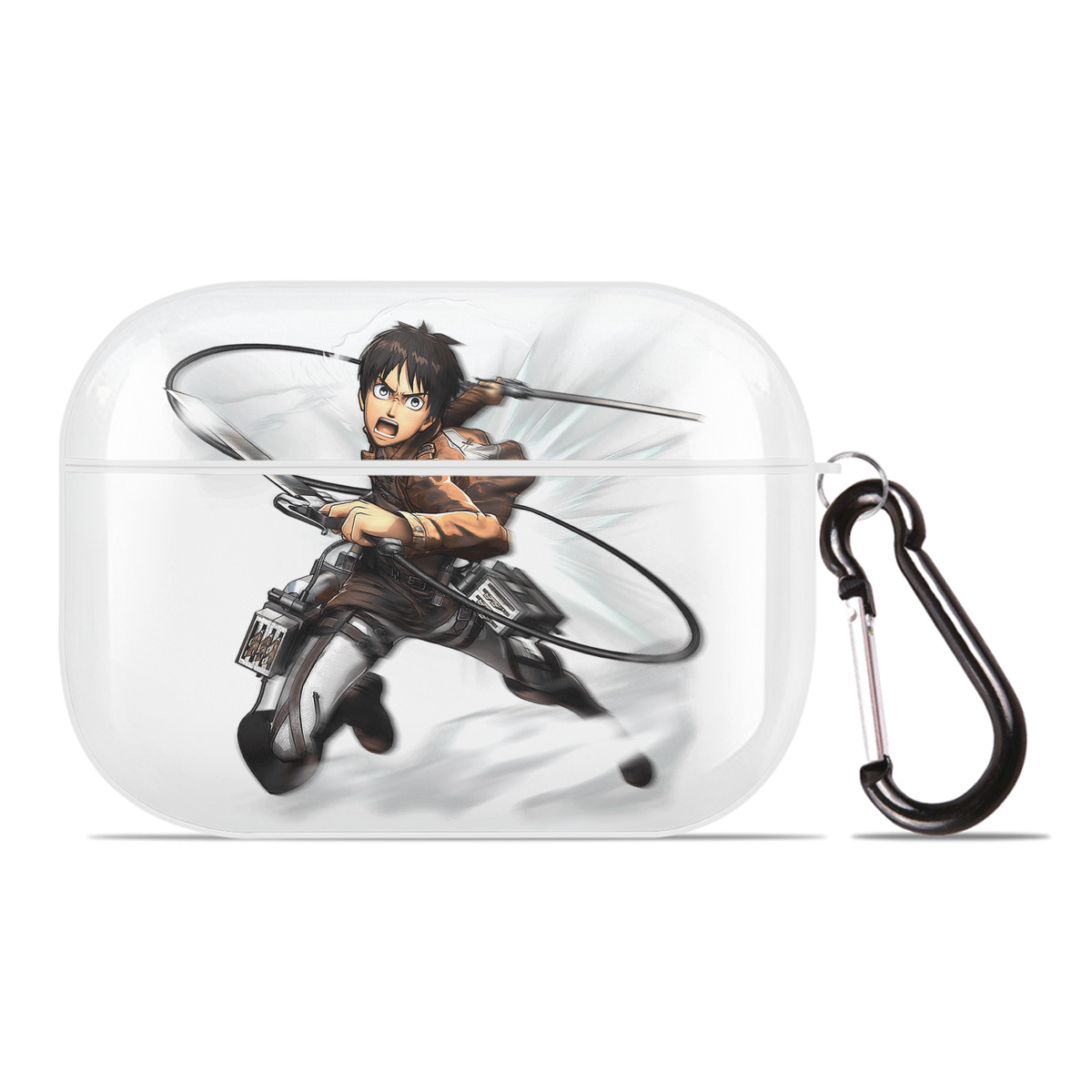 （画像用） 進撃の巨人 エレン･イェーガー Attack on Titan Eren Jäger 【AirPods Pro用】ハードシェル保護ケース 耐衝撃・防指紋・カラビナ付き商品仕様