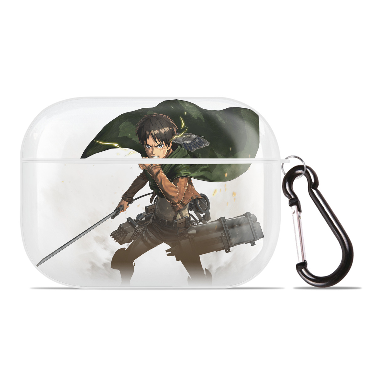 （画像用） 進撃の巨人 エレン･イェーガー Attack on Titan Eren Jäger 【AirPods Pro用】ハードシェル保護ケース 耐衝撃・防指紋・カラビナ付き商品仕様