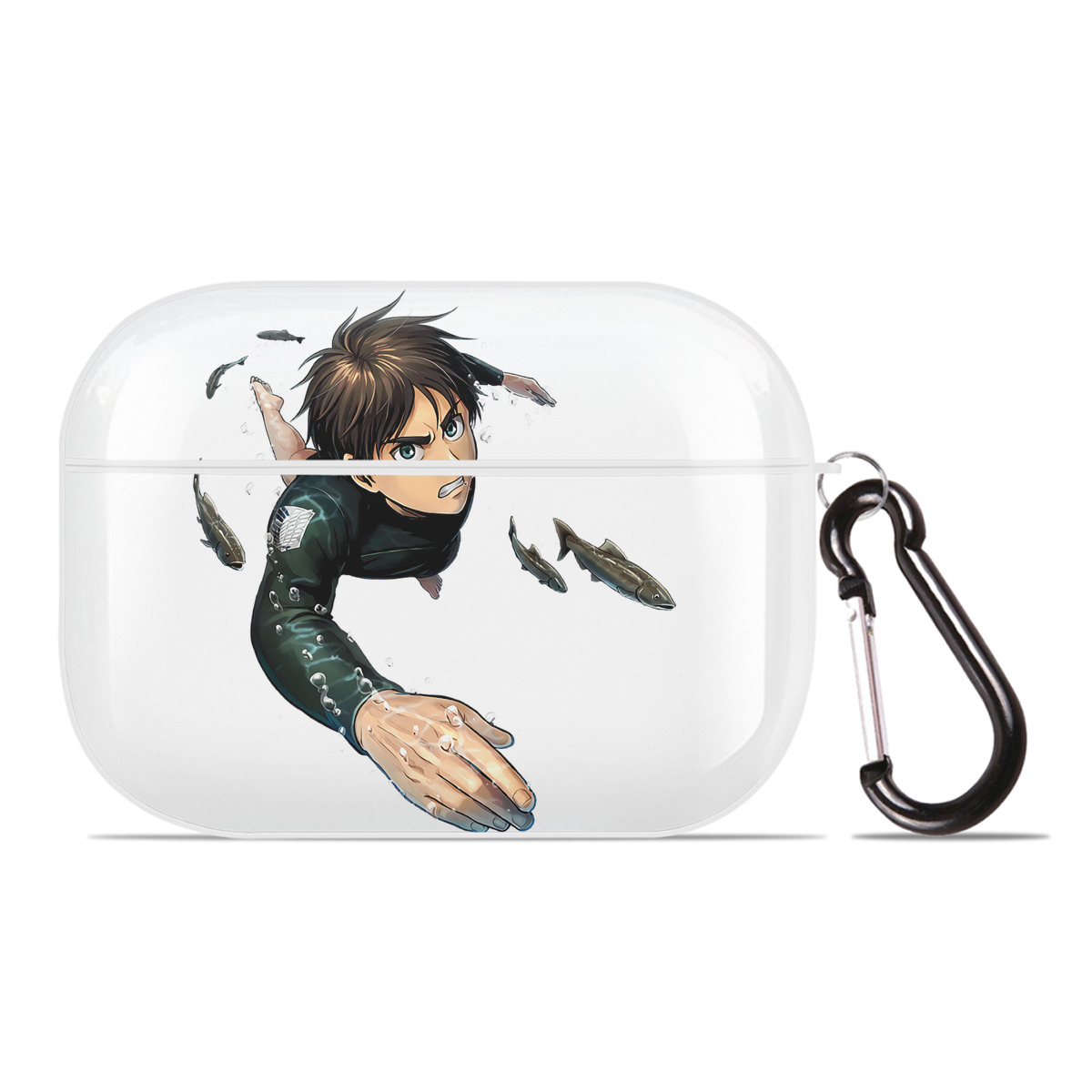 （画像用） 進撃の巨人 エレン･イェーガー Attack on Titan Eren Jäger 【AirPods Pro用】ハードシェル保護ケース 耐衝撃・防指紋・カラビナ付き商品仕様