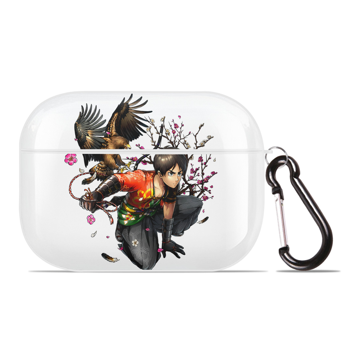 （画像用） 進撃の巨人 エレン･イェーガー Attack on Titan Eren Jäger 【AirPods Pro用】ハードシェル保護ケース 耐衝撃・防指紋・カラビナ付き商品仕様