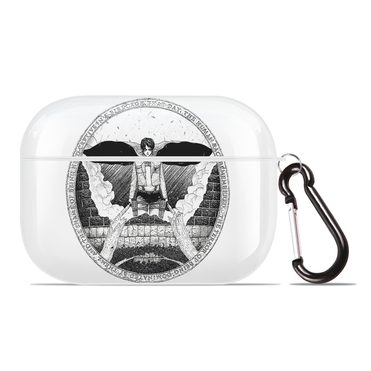 （画像用） 進撃の巨人 エレン･イェーガー Attack on Titan Eren Jäger 【AirPods Pro用】ハードシェル保護ケース 耐衝撃・防指紋・カラビナ付き商品仕様