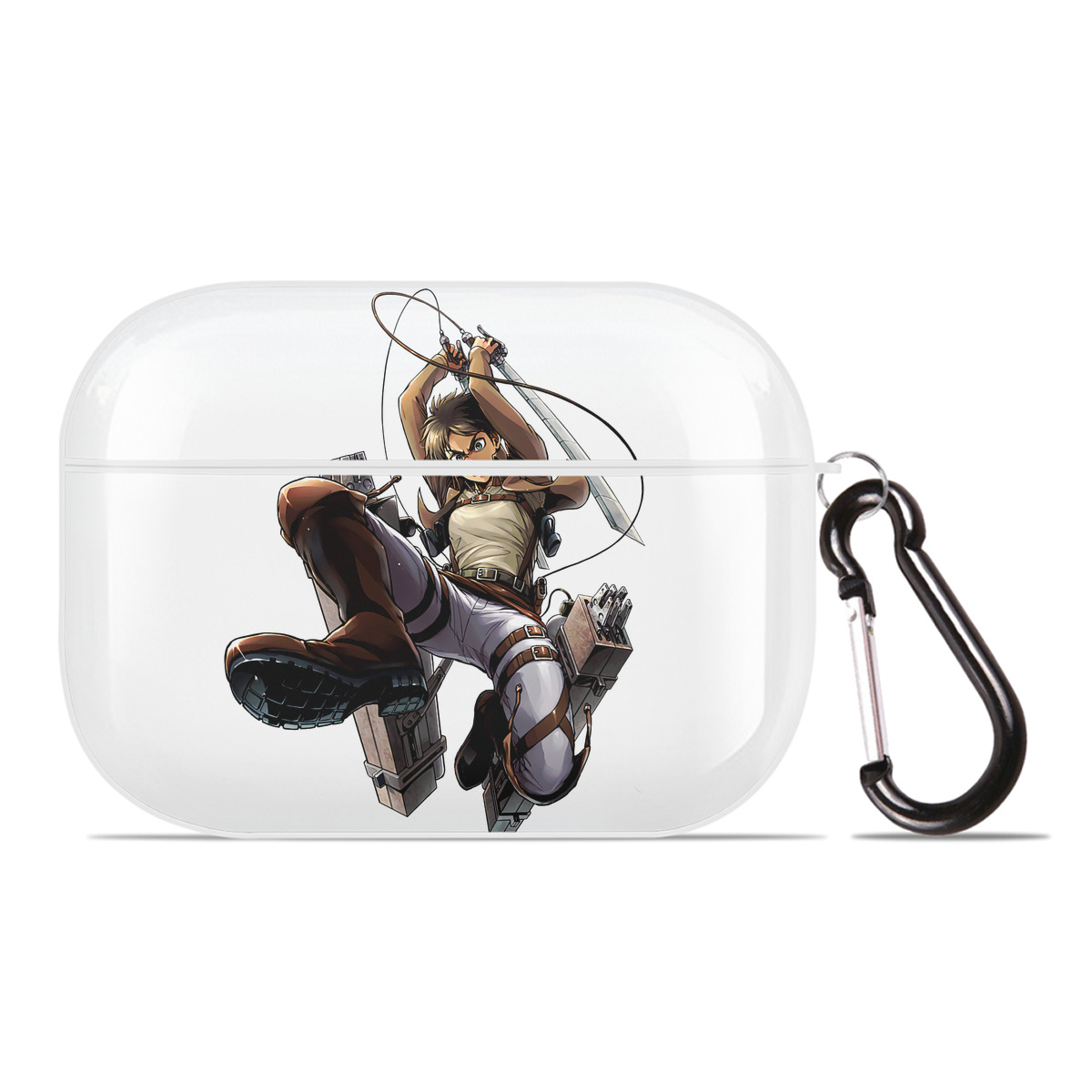 （画像用） 進撃の巨人 エレン･イェーガー Attack on Titan Eren Jäger 【AirPods Pro用】ハードシェル保護ケース 耐衝撃・防指紋・カラビナ付き商品仕様